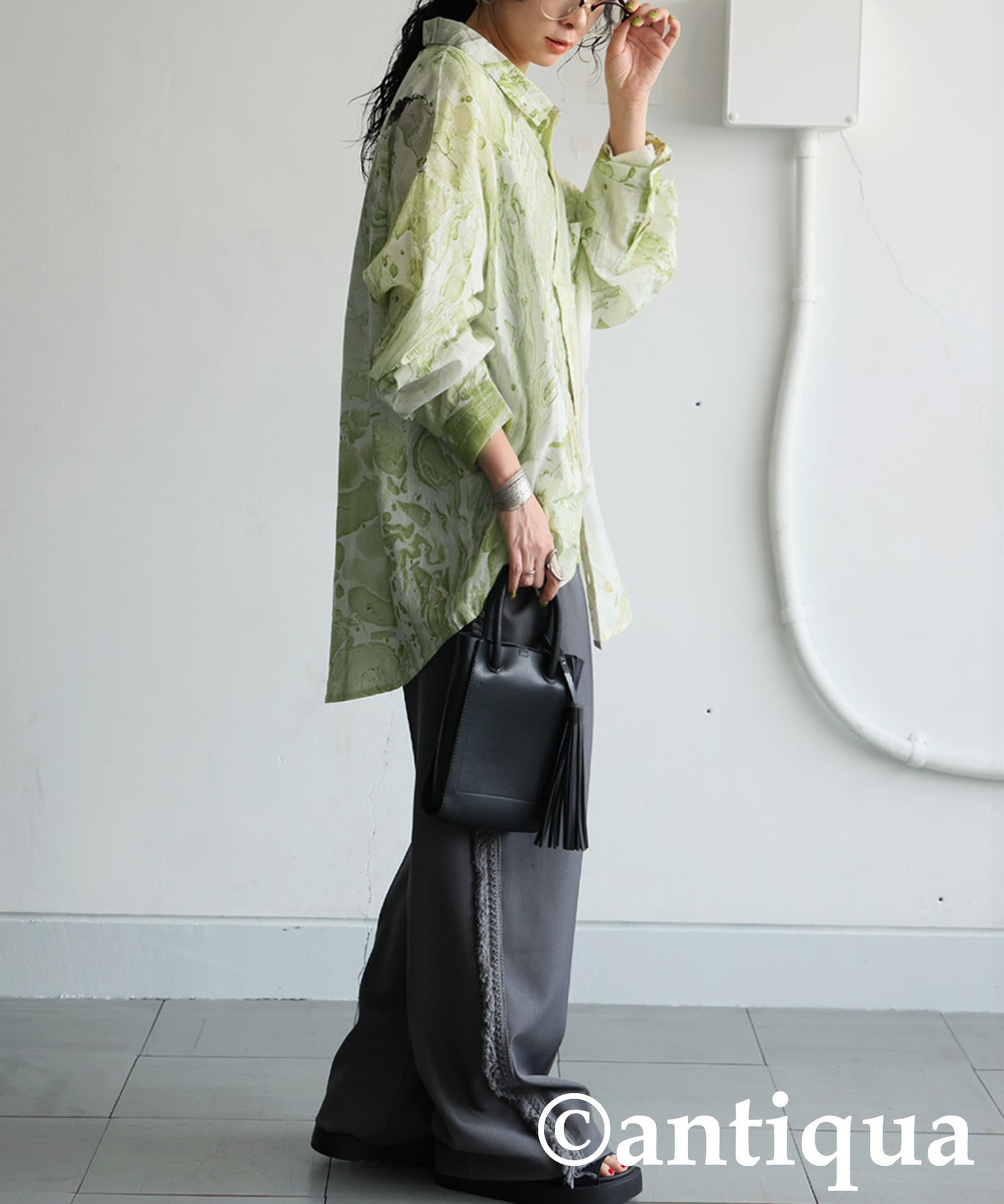 Marble Print Shirt Ladies