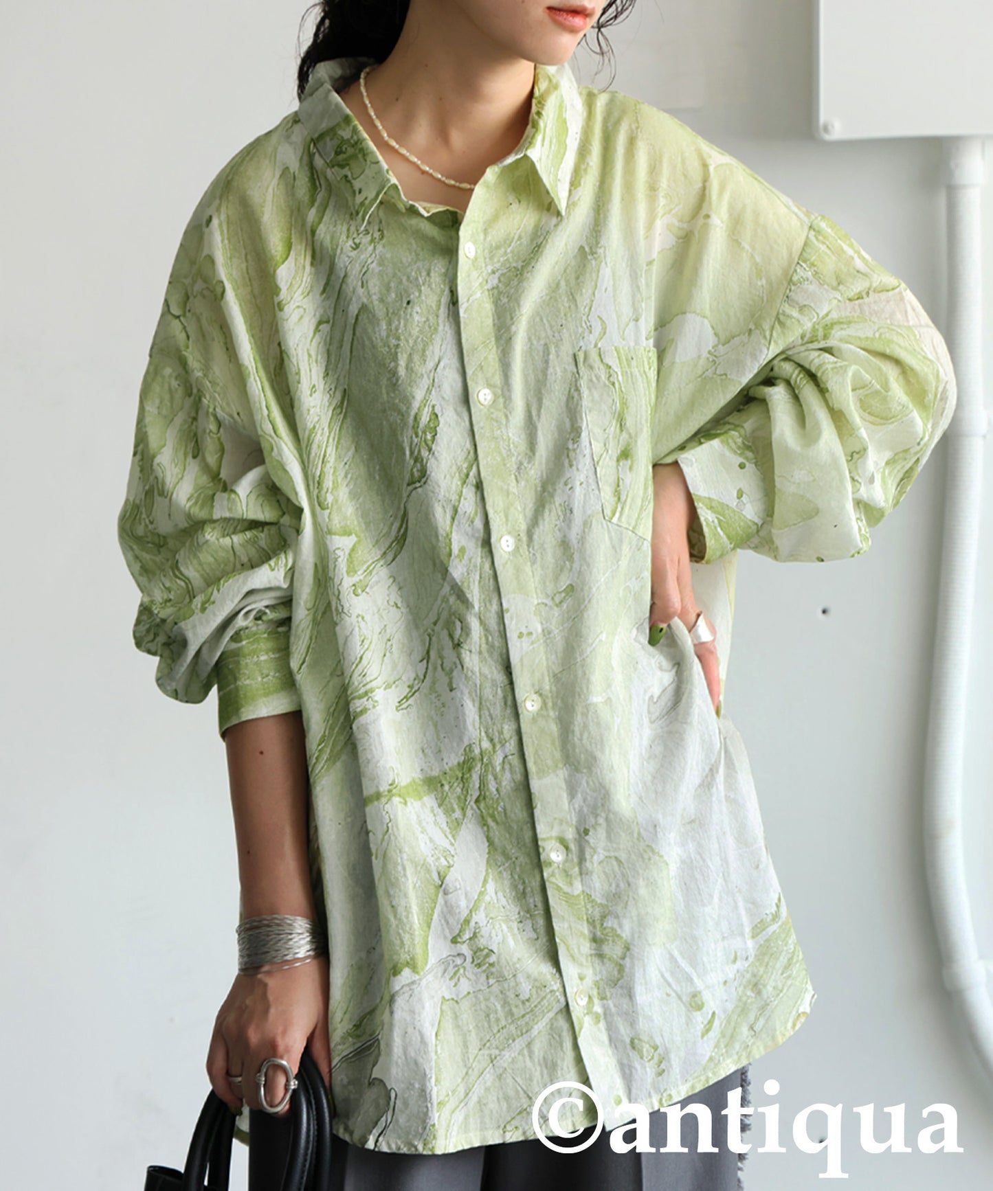 Marble Print Shirt Ladies