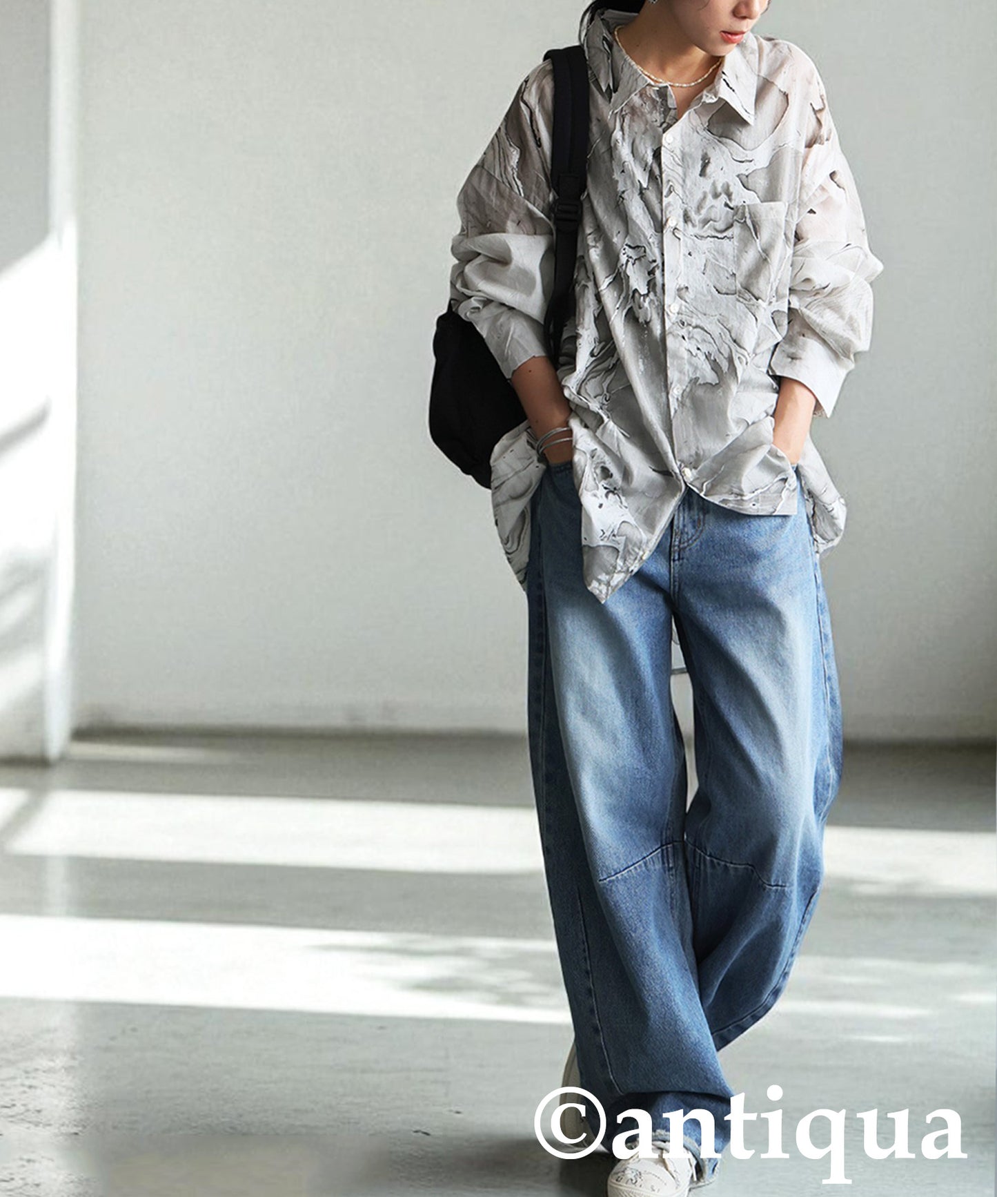 Marble Print Shirt Ladies