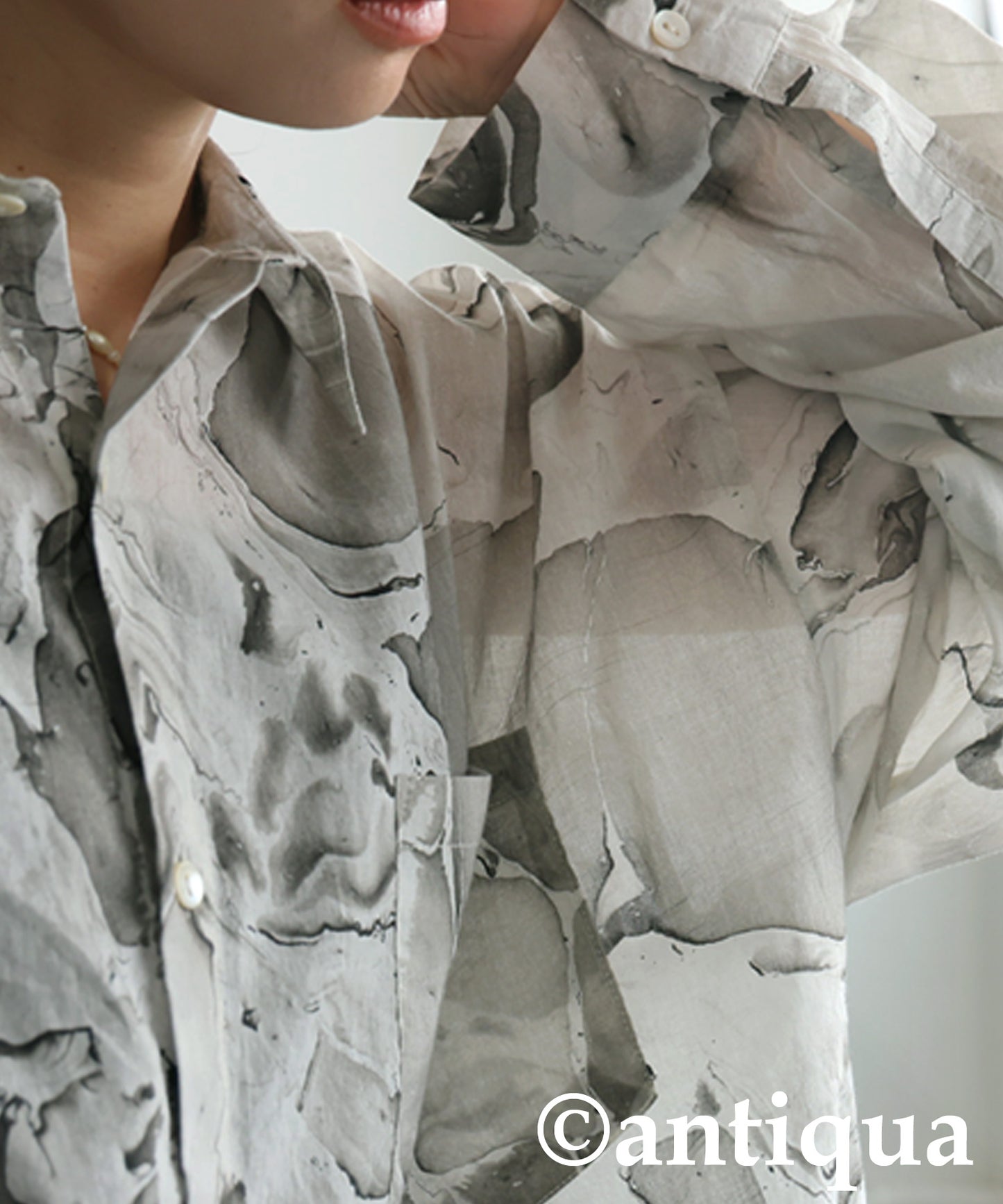 Marble Print Shirt Ladies