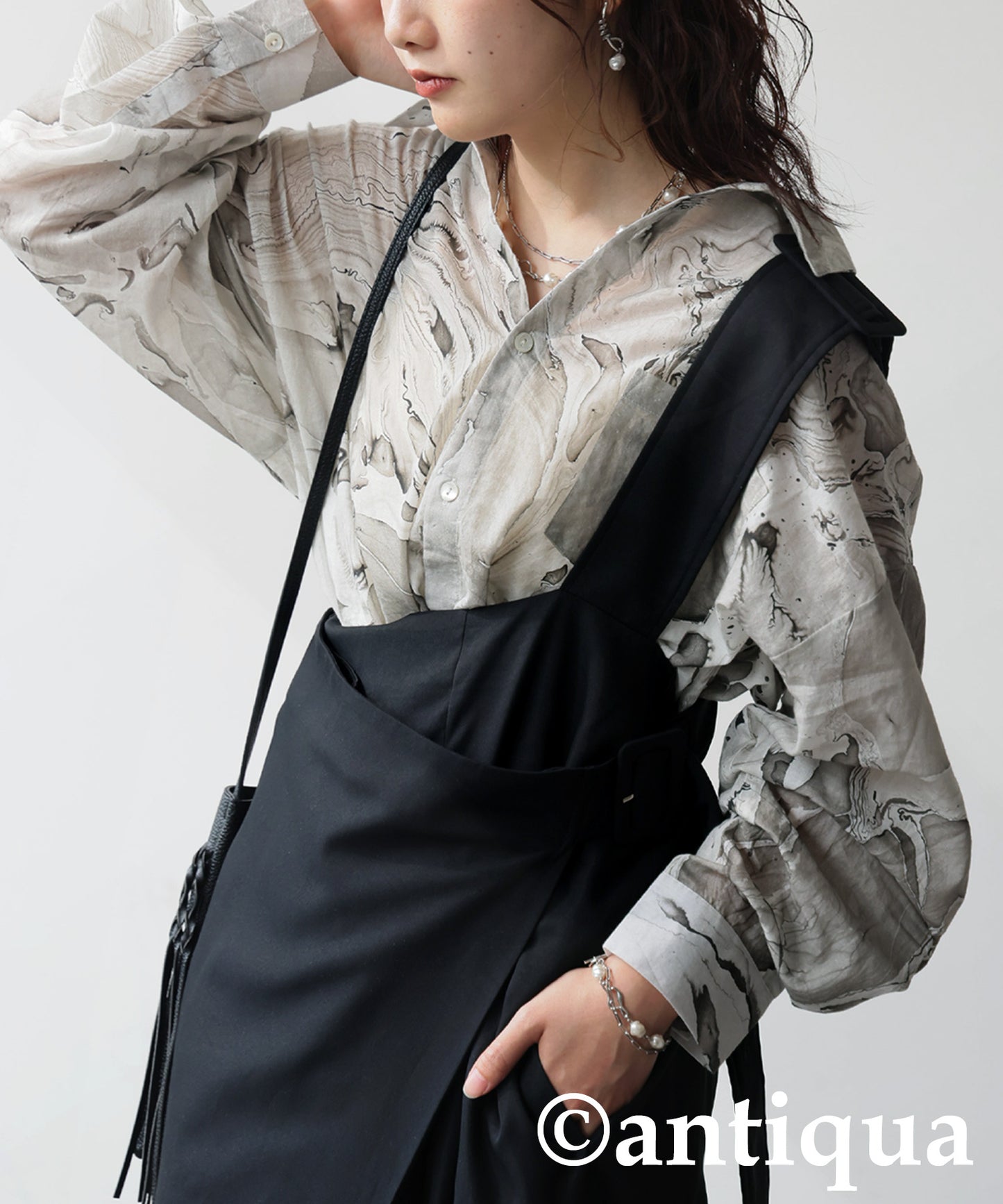 Marble Print Shirt Ladies