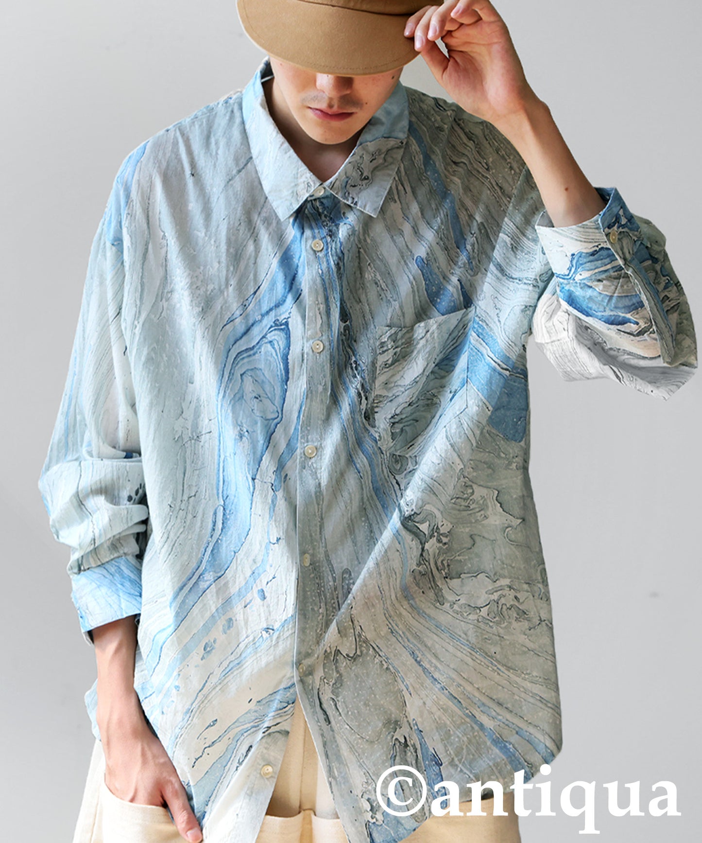 Marble Print Shirt Men's