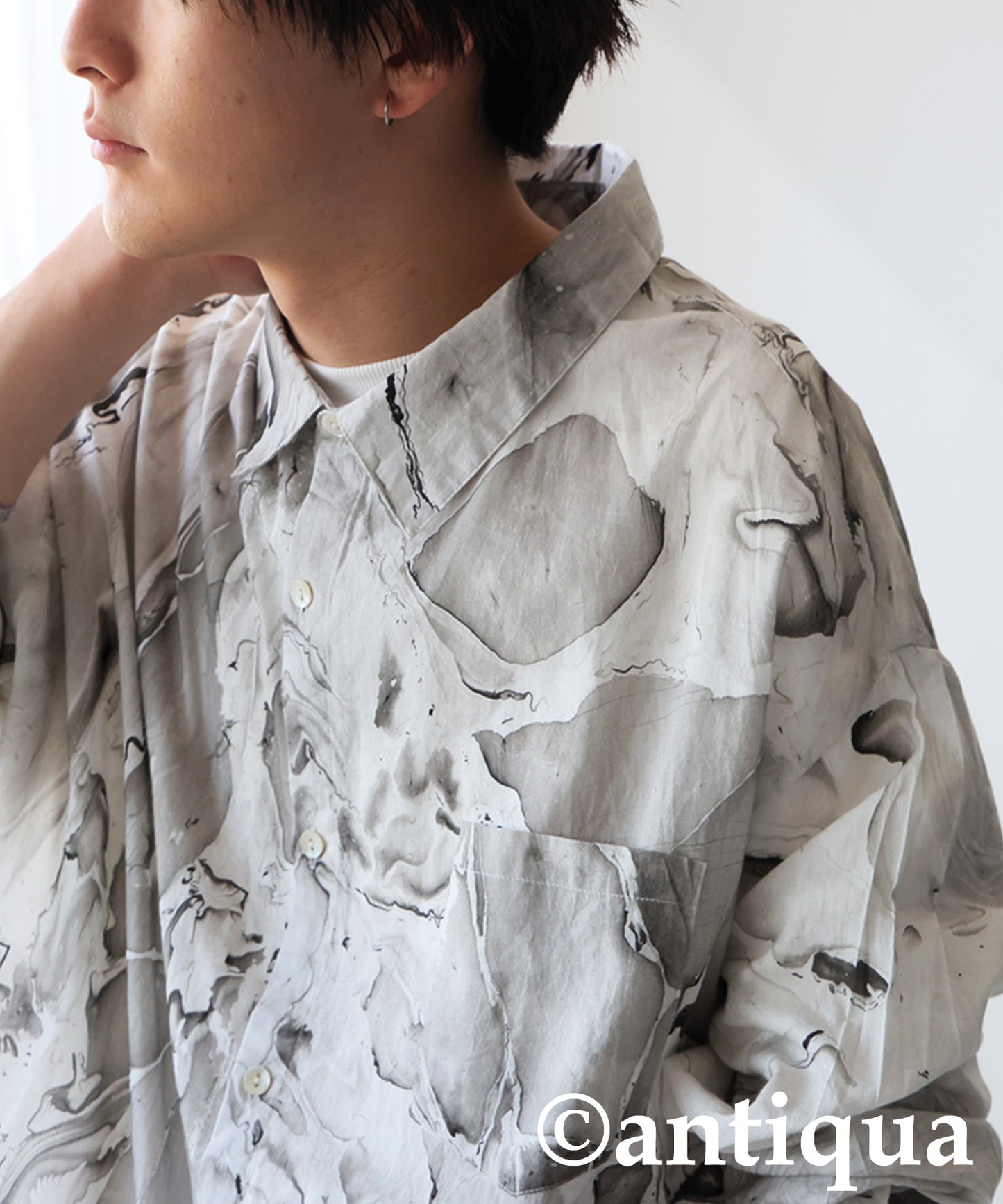 Marble Print Shirt Men's