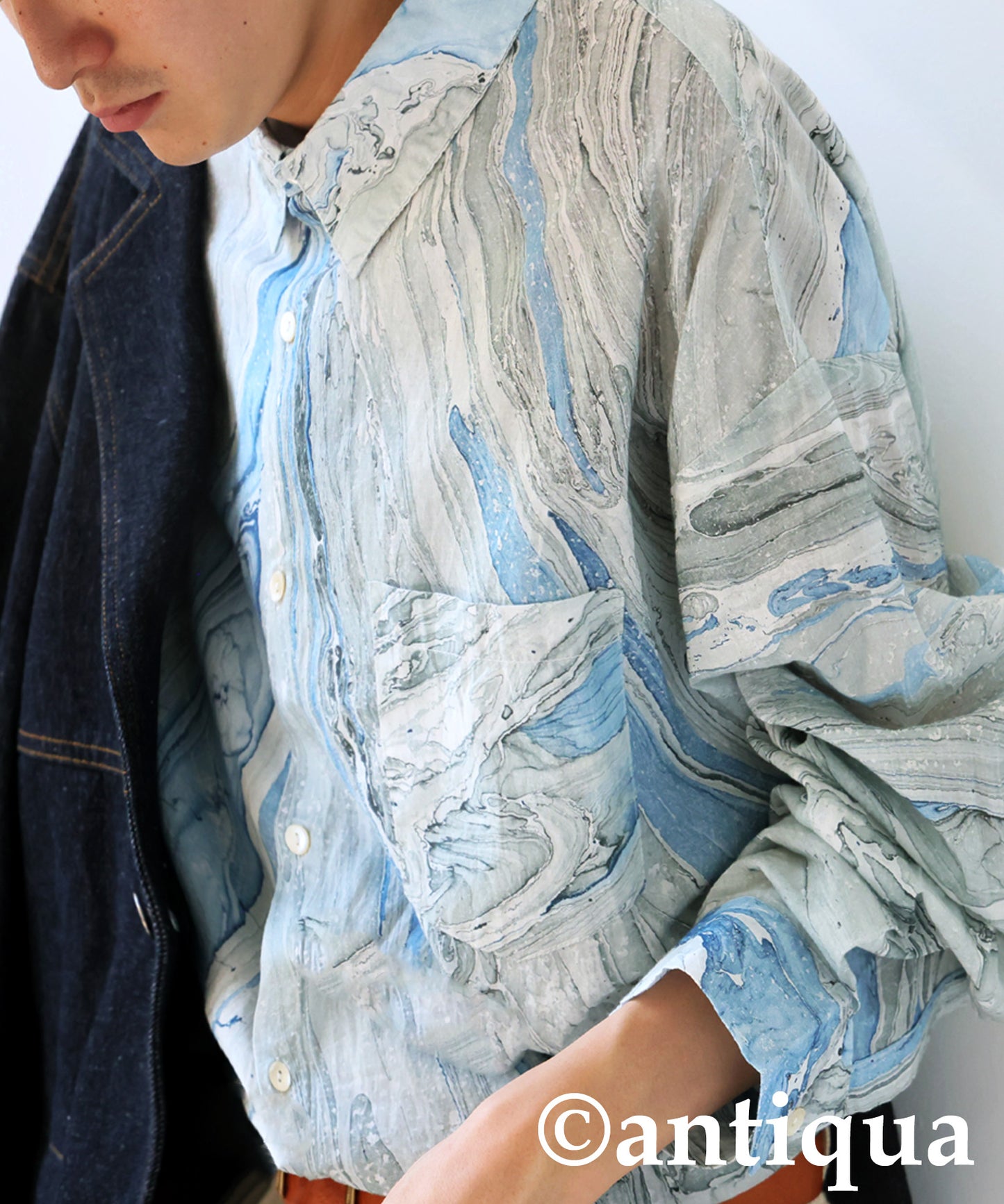 Marble Print Shirt Men's