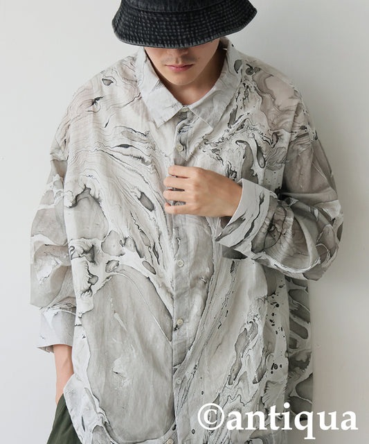 Marble Print Shirt Men's