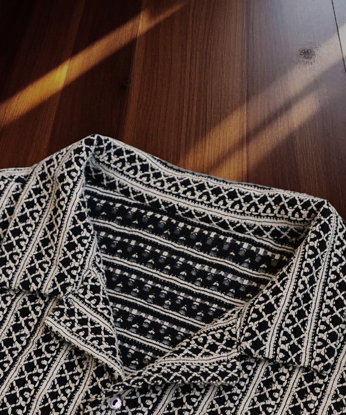 Ladies Lace Open Collar Shirt