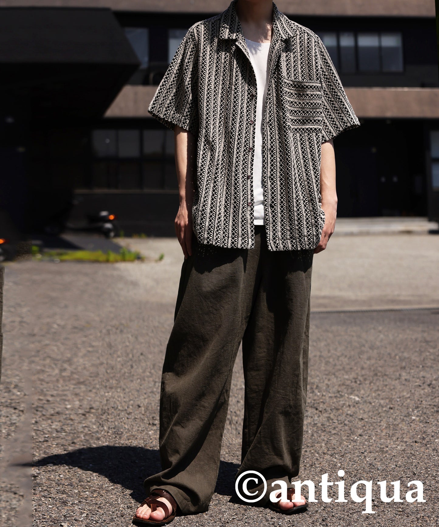 Men's Lace Open Collar Shirt