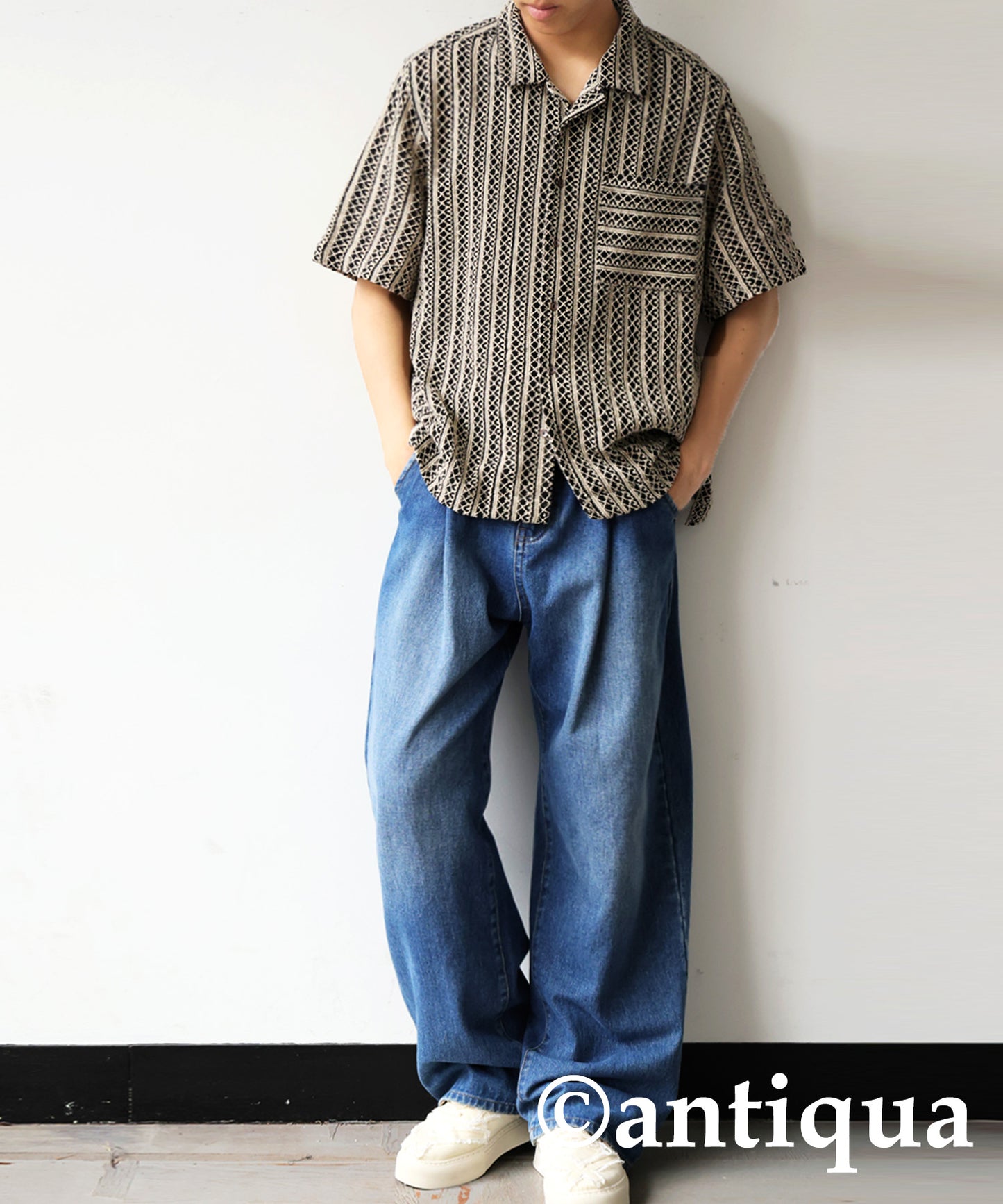 Men's Lace Open Collar Shirt