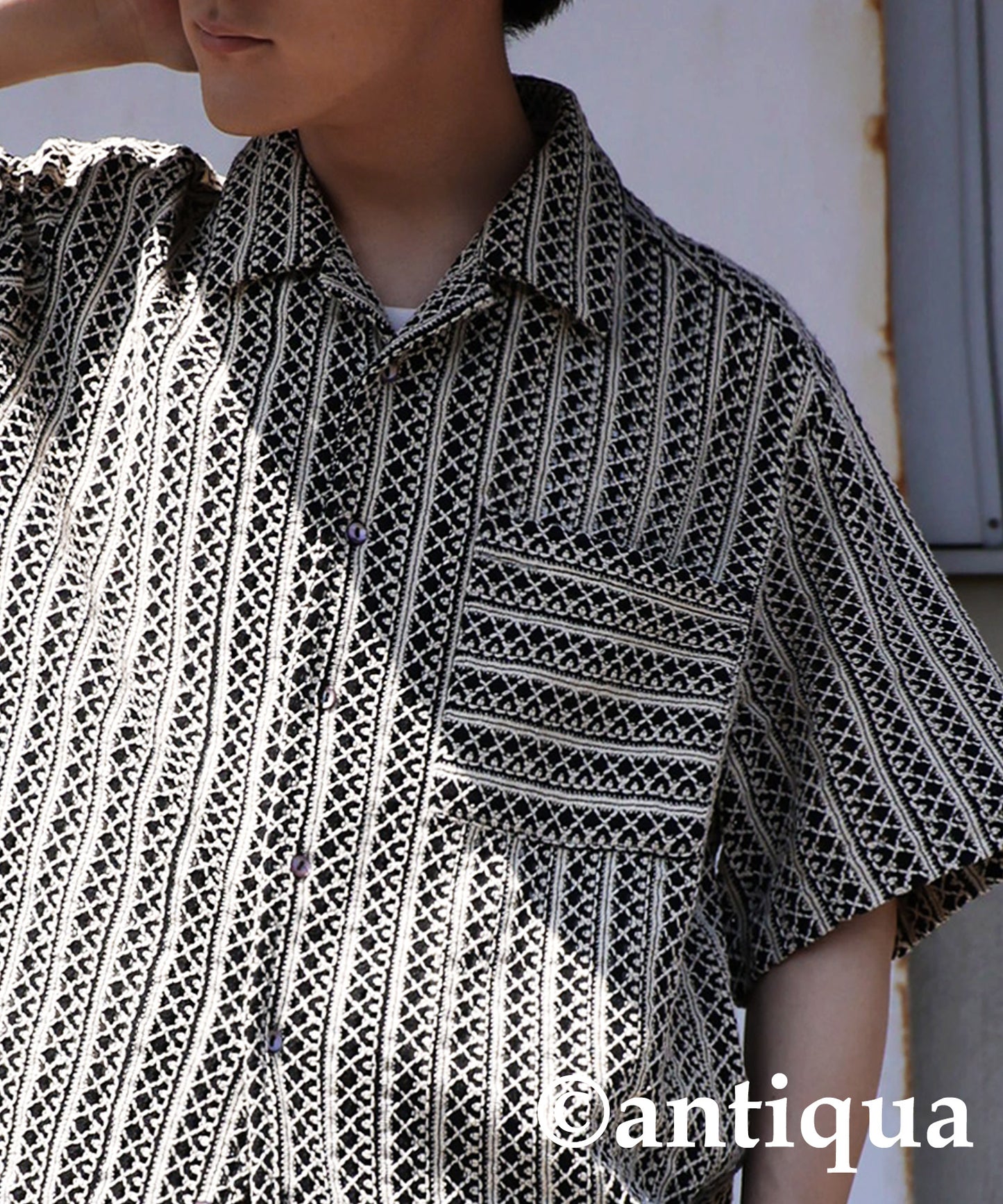 Men's Lace Open Collar Shirt