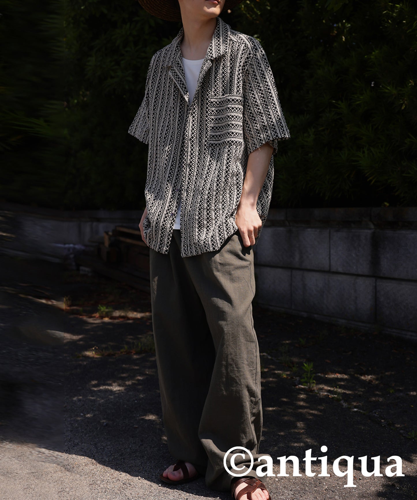 Men's Lace Open Collar Shirt