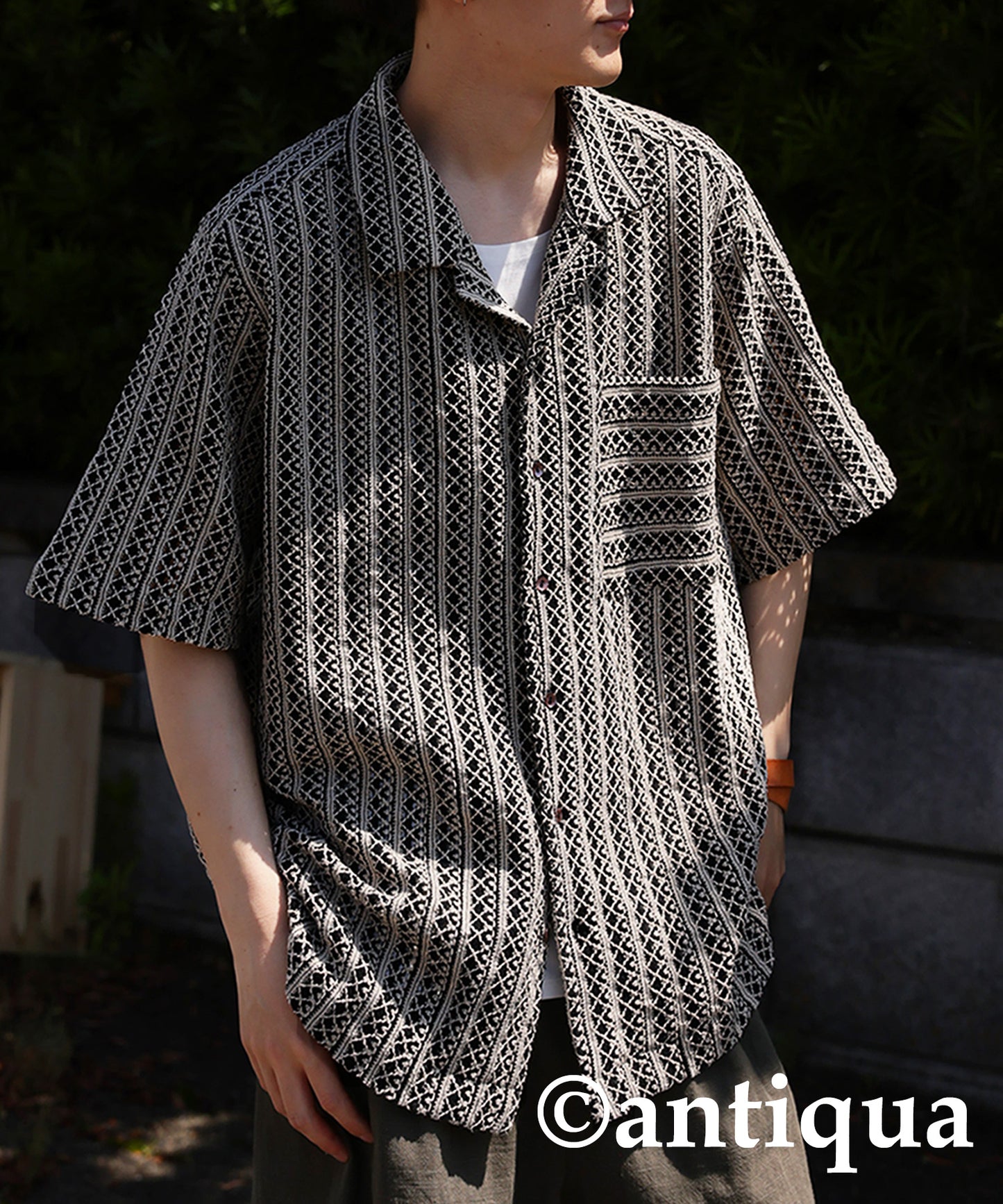 Men's Lace Open Collar Shirt