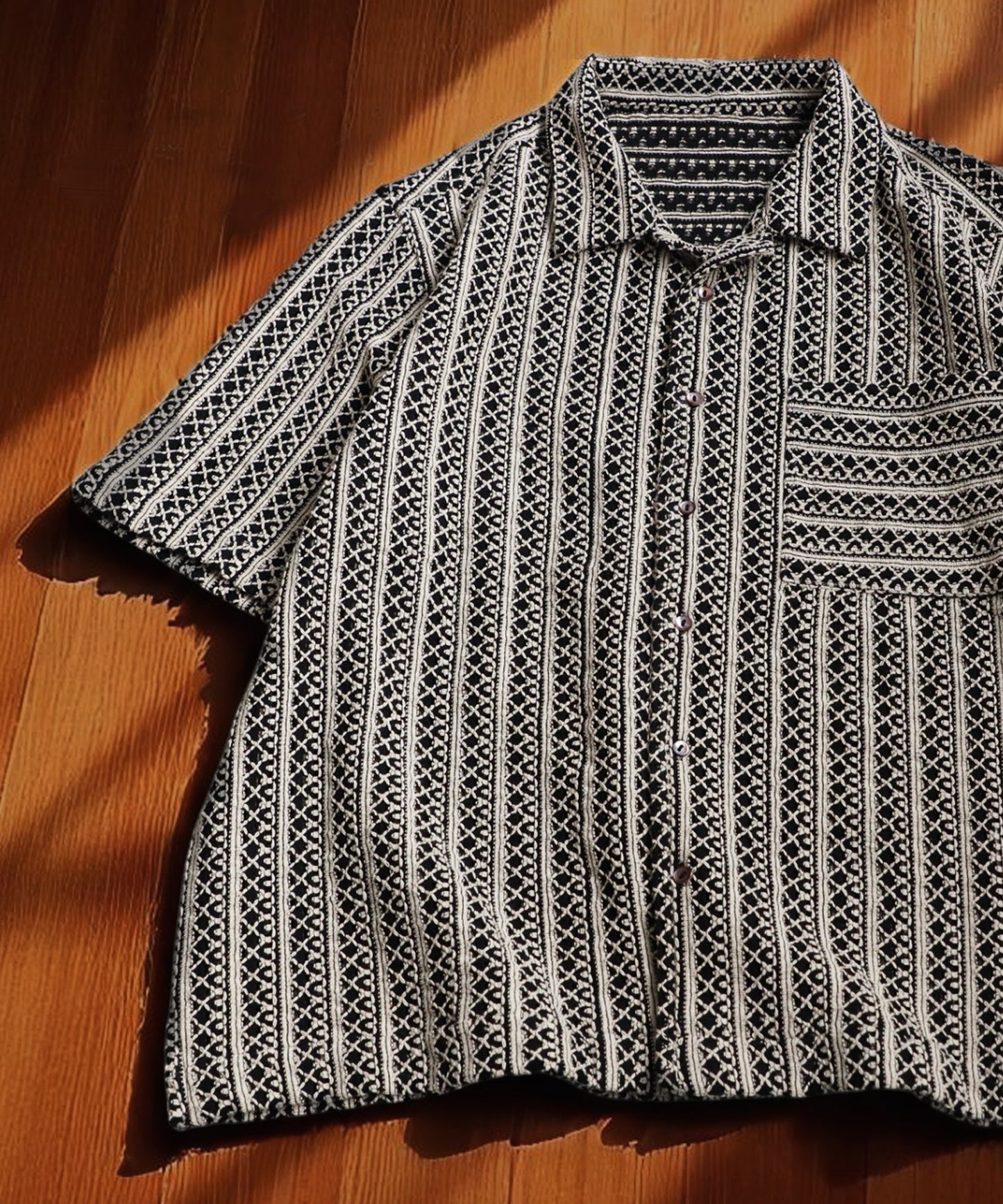 Men's Lace Open Collar Shirt