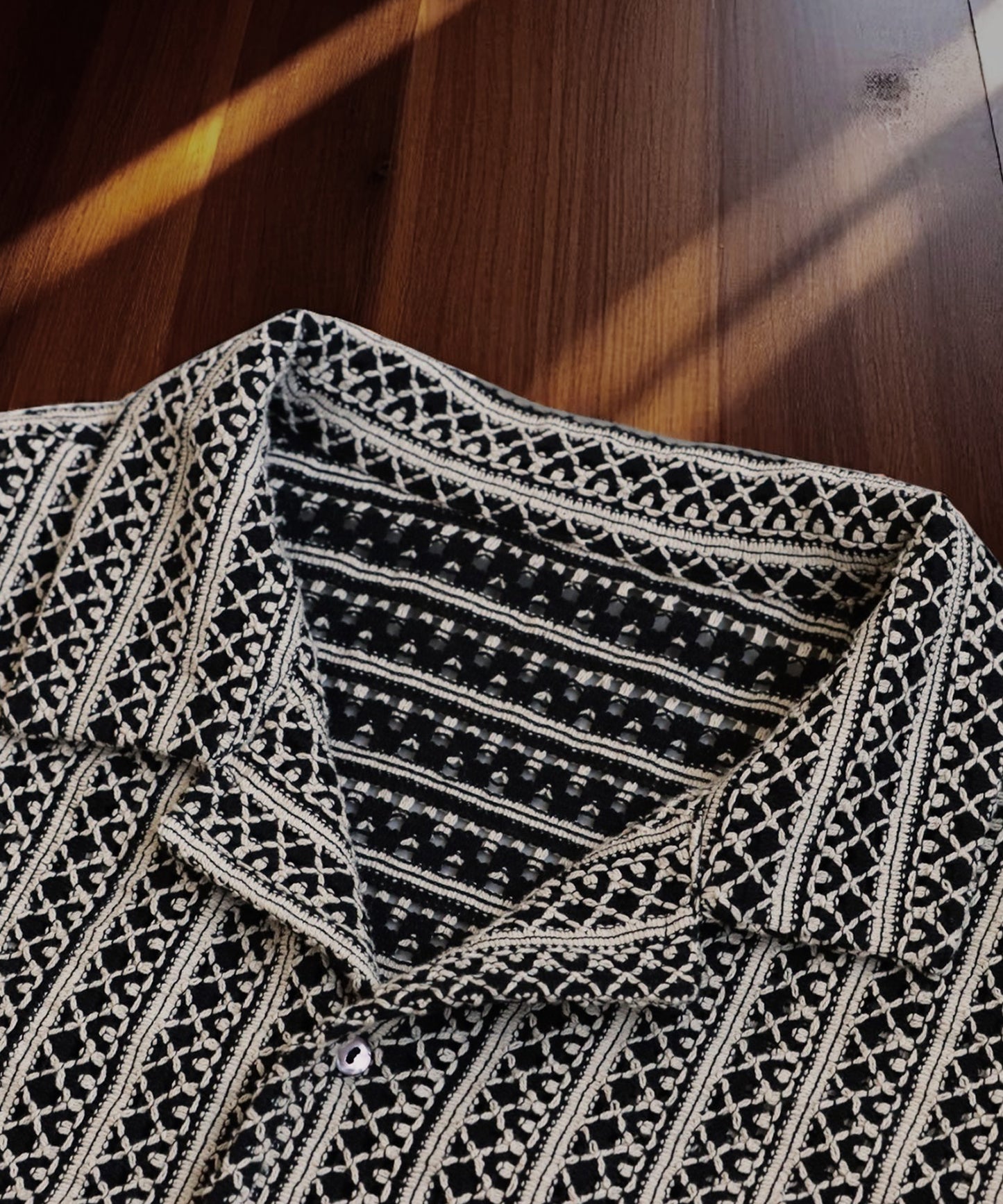 Men's Lace Open Collar Shirt