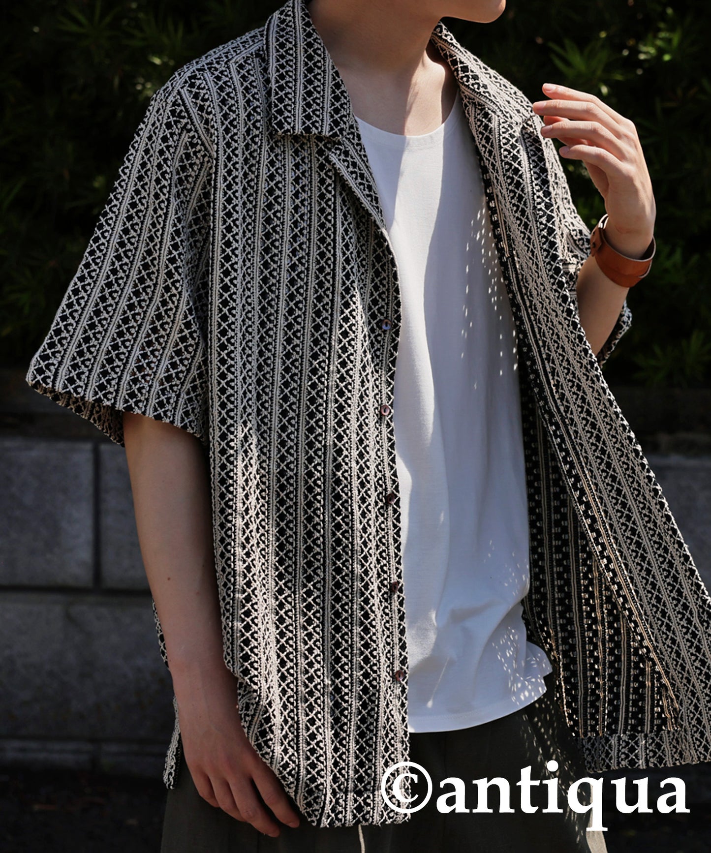 Men's Lace Open Collar Shirt