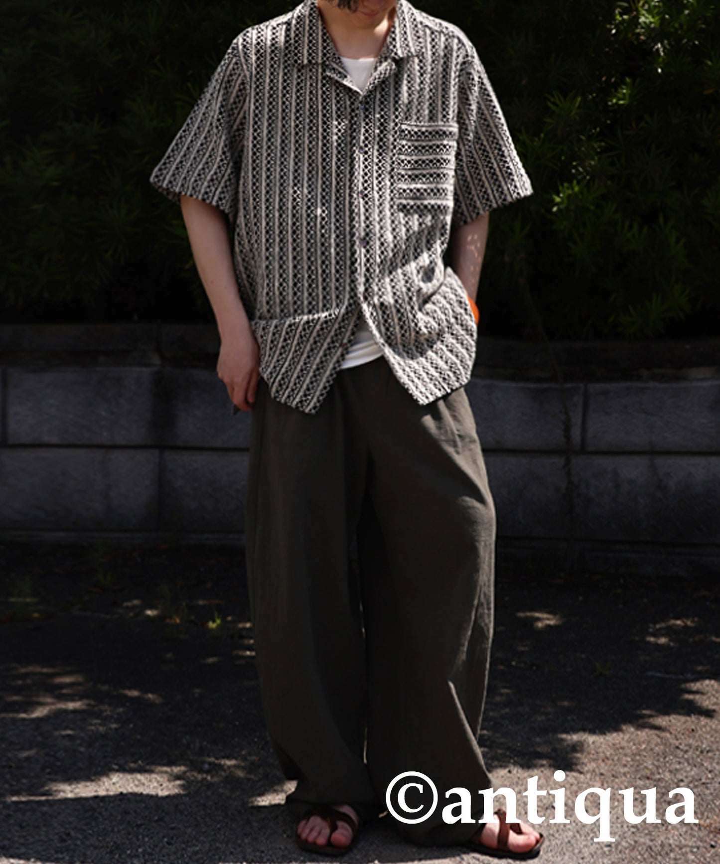 Men's Lace Open Collar Shirt