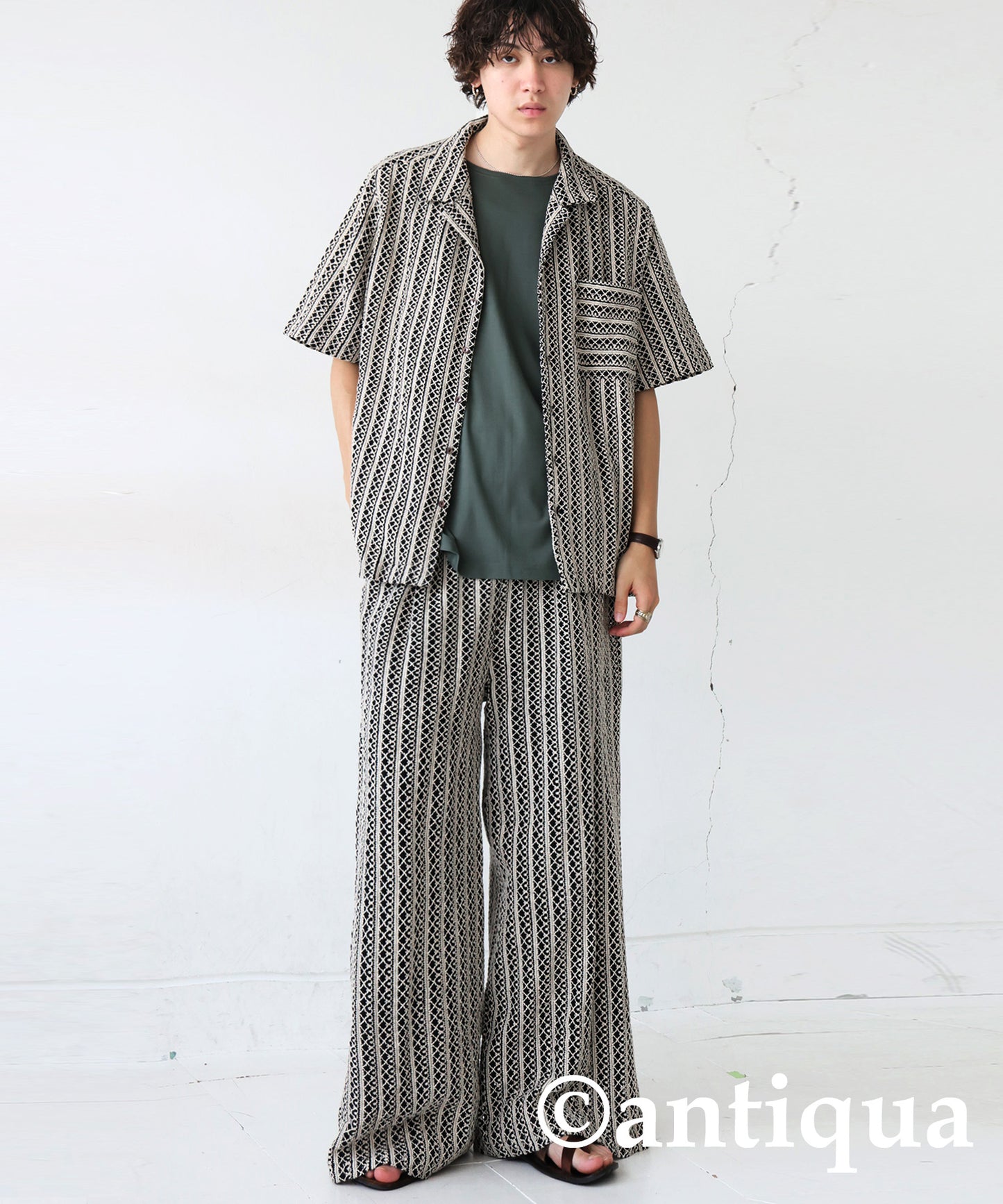 Men's Lace Open Collar Shirt