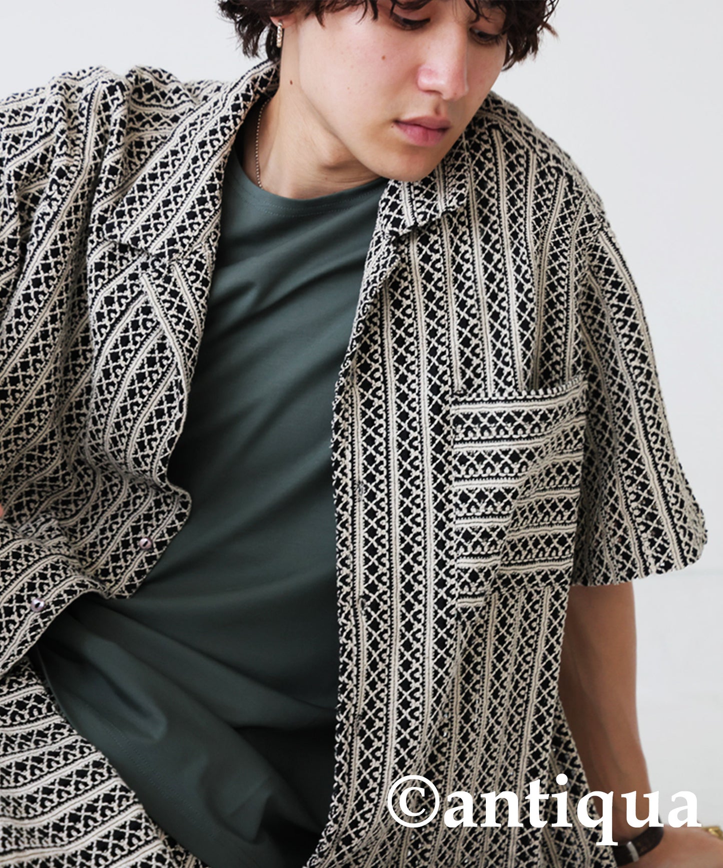 Men's Lace Open Collar Shirt