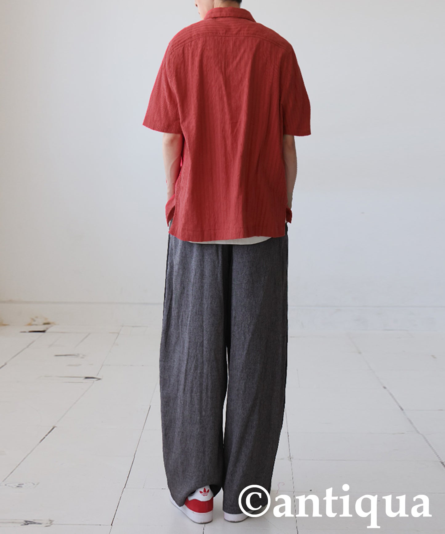 Men's Crepe Dobby Open-Collar Shirt