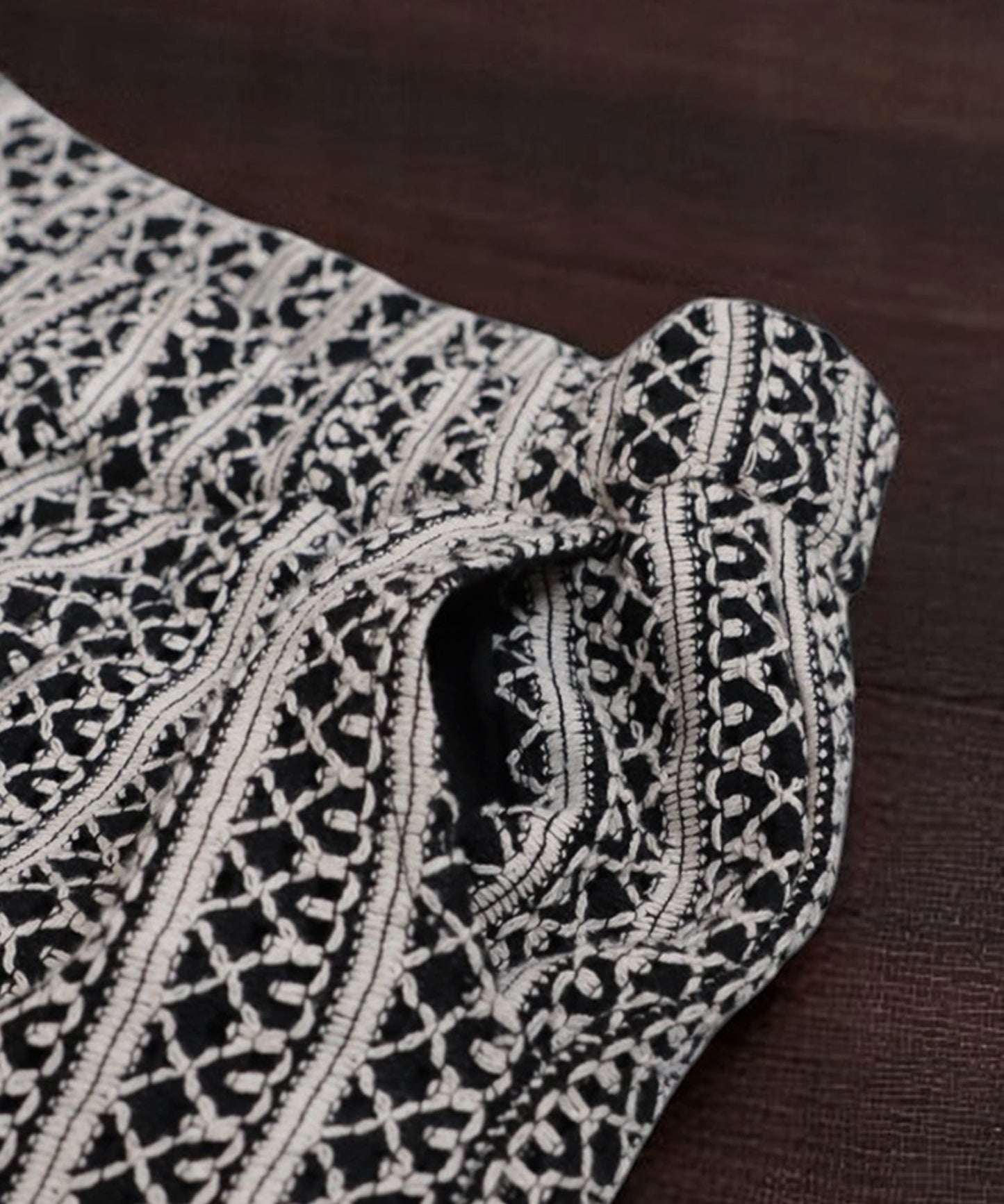 Ladies Full Lace Tucked Wide Pants