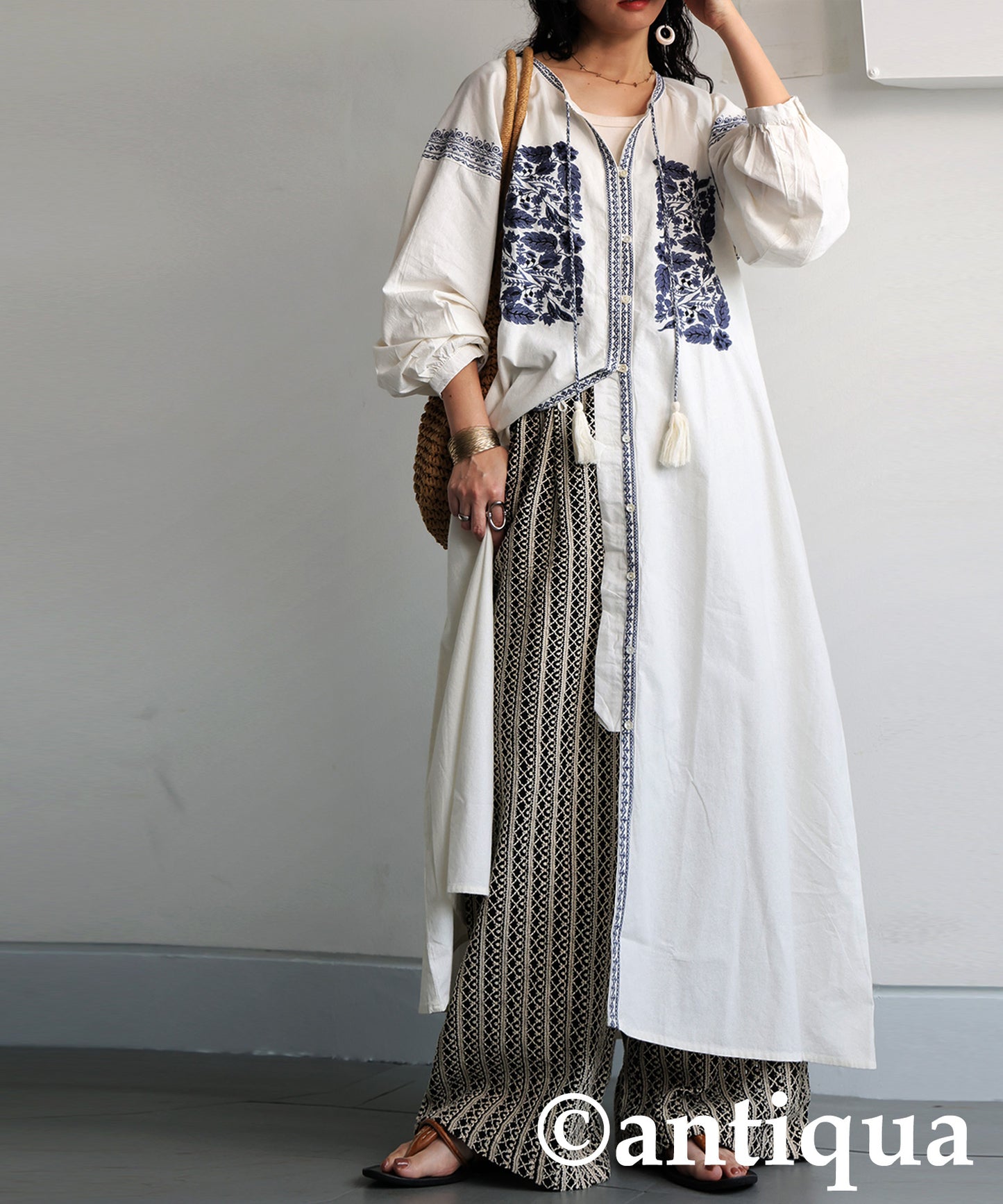 Ladies Full Lace Tucked Wide Pants