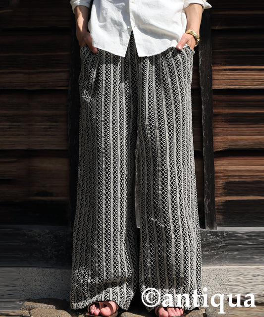 Men’s Full Lace Tucked Wide Pants