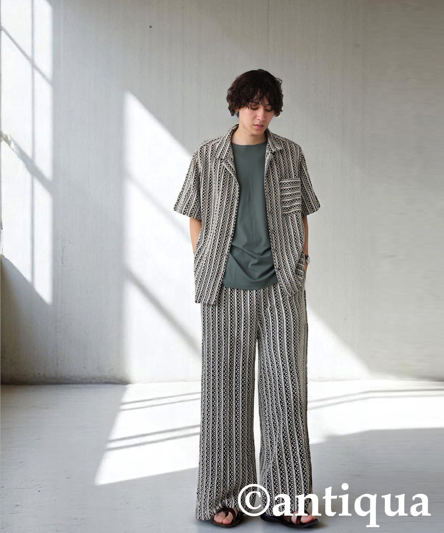 Men’s Full Lace Tucked Wide Pants