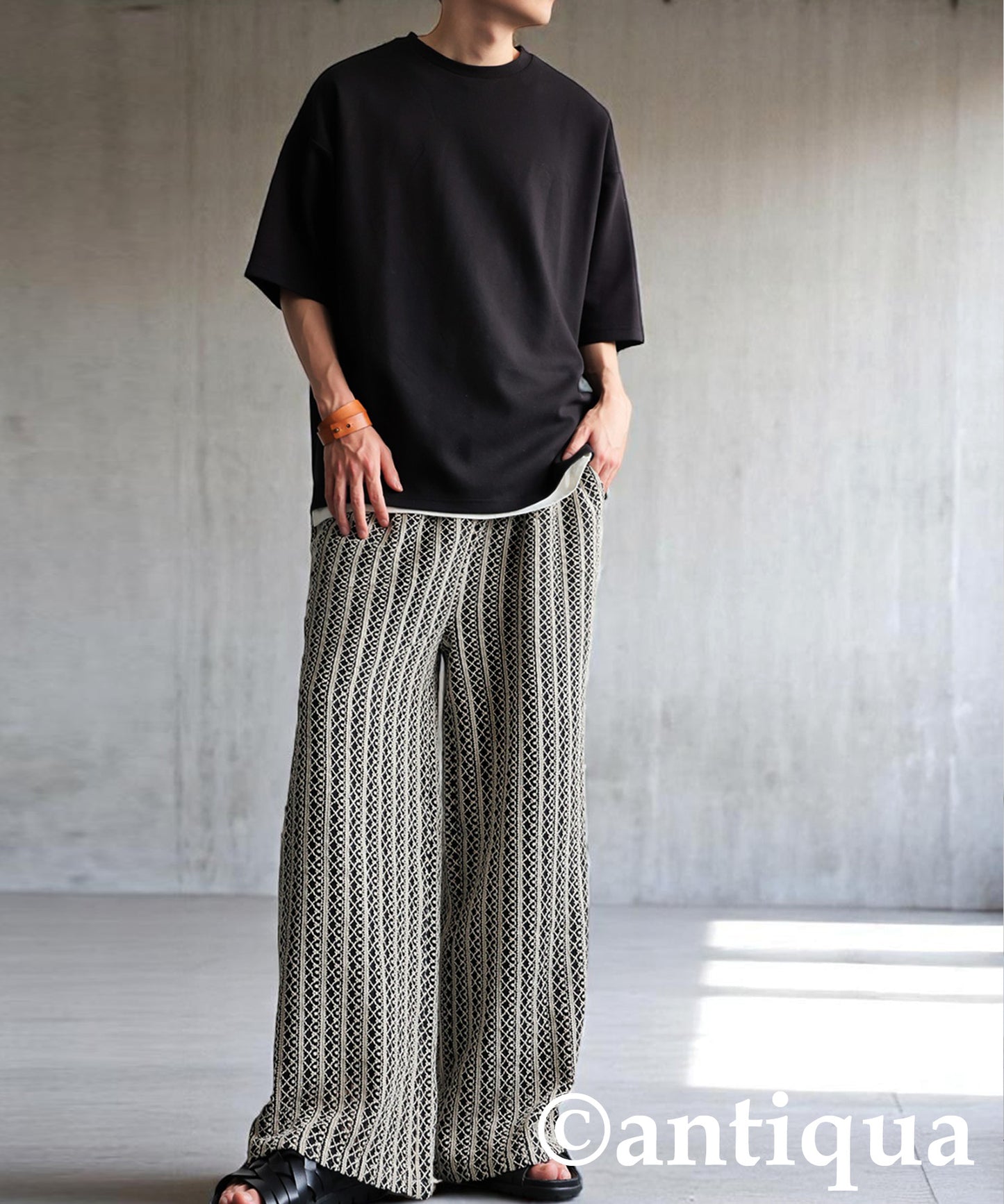 Men’s Full Lace Tucked Wide Pants