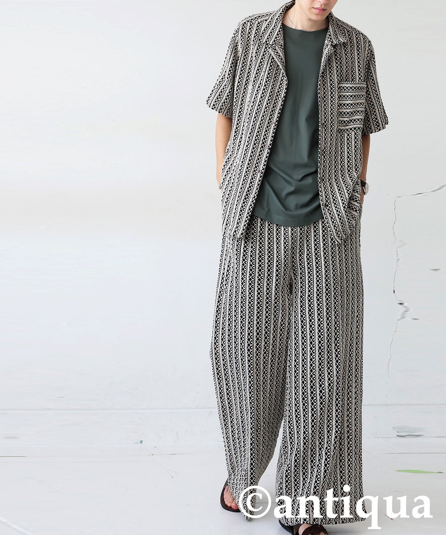 Men’s Full Lace Tucked Wide Pants