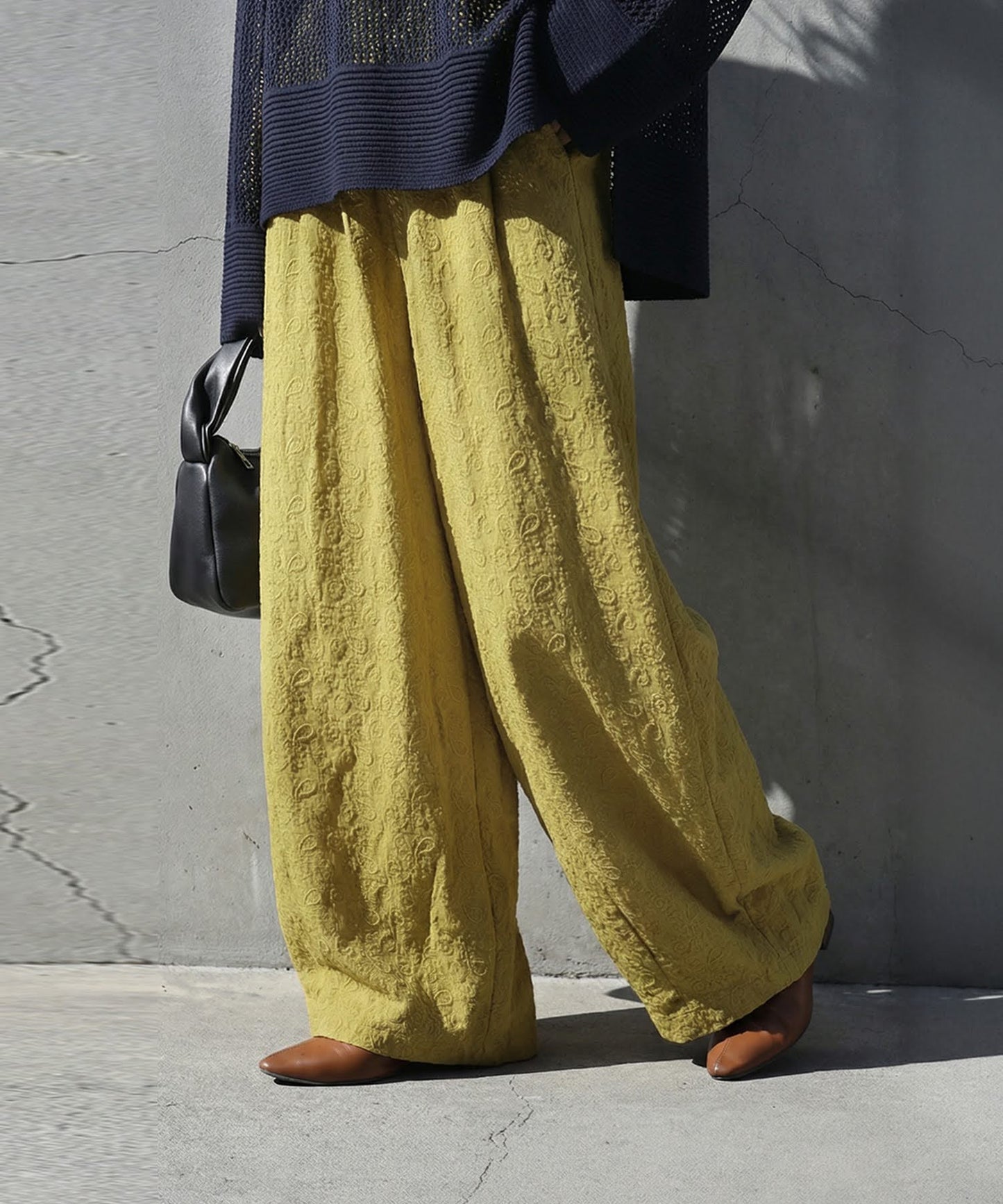 Paisley Embroidered Barrel Leg Pants Ladies