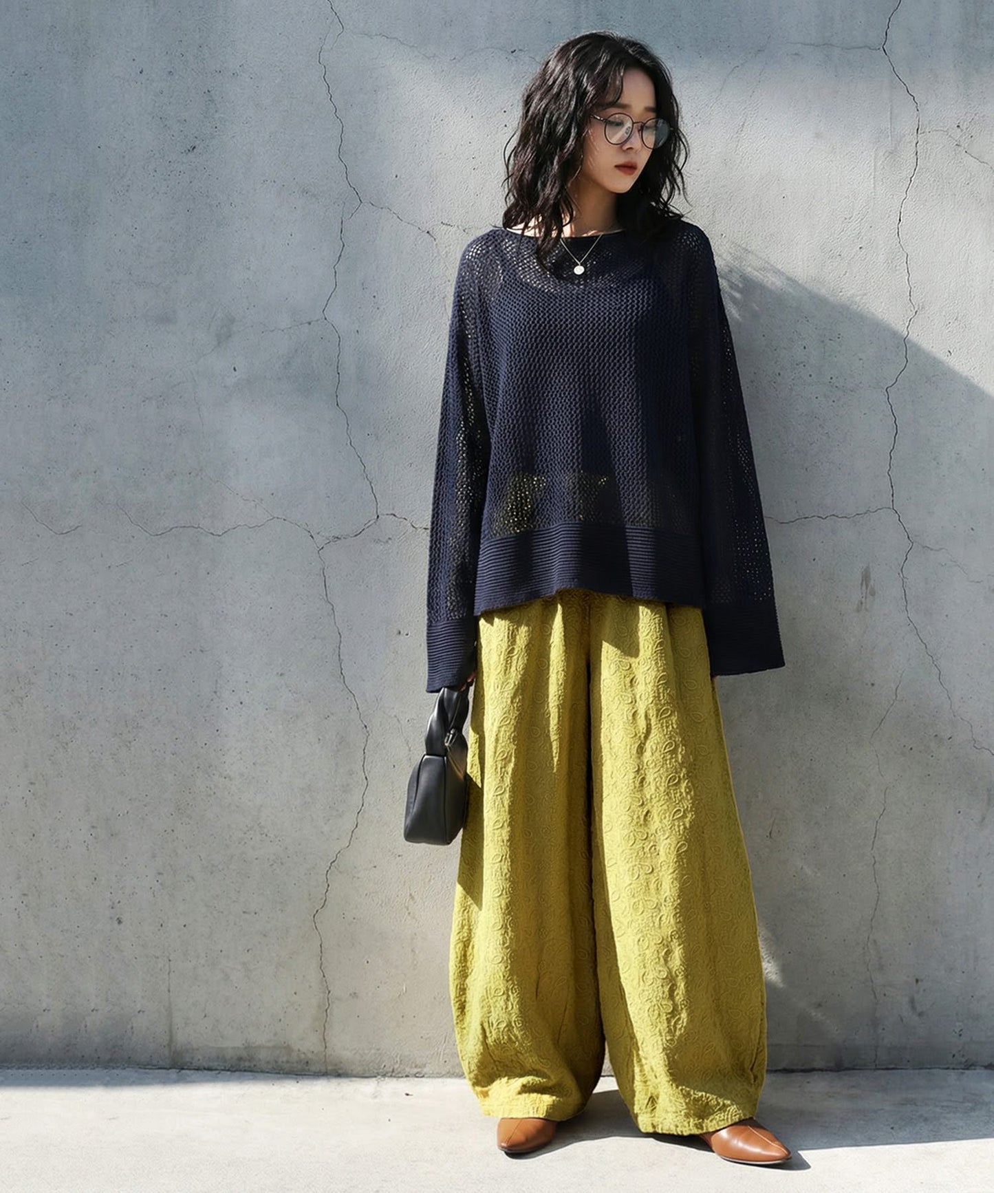 Paisley Embroidered Barrel Leg Pants Ladies