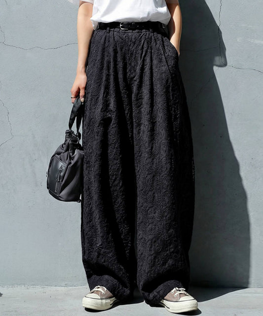 Paisley Embroidered Barrel Leg Pants Ladies