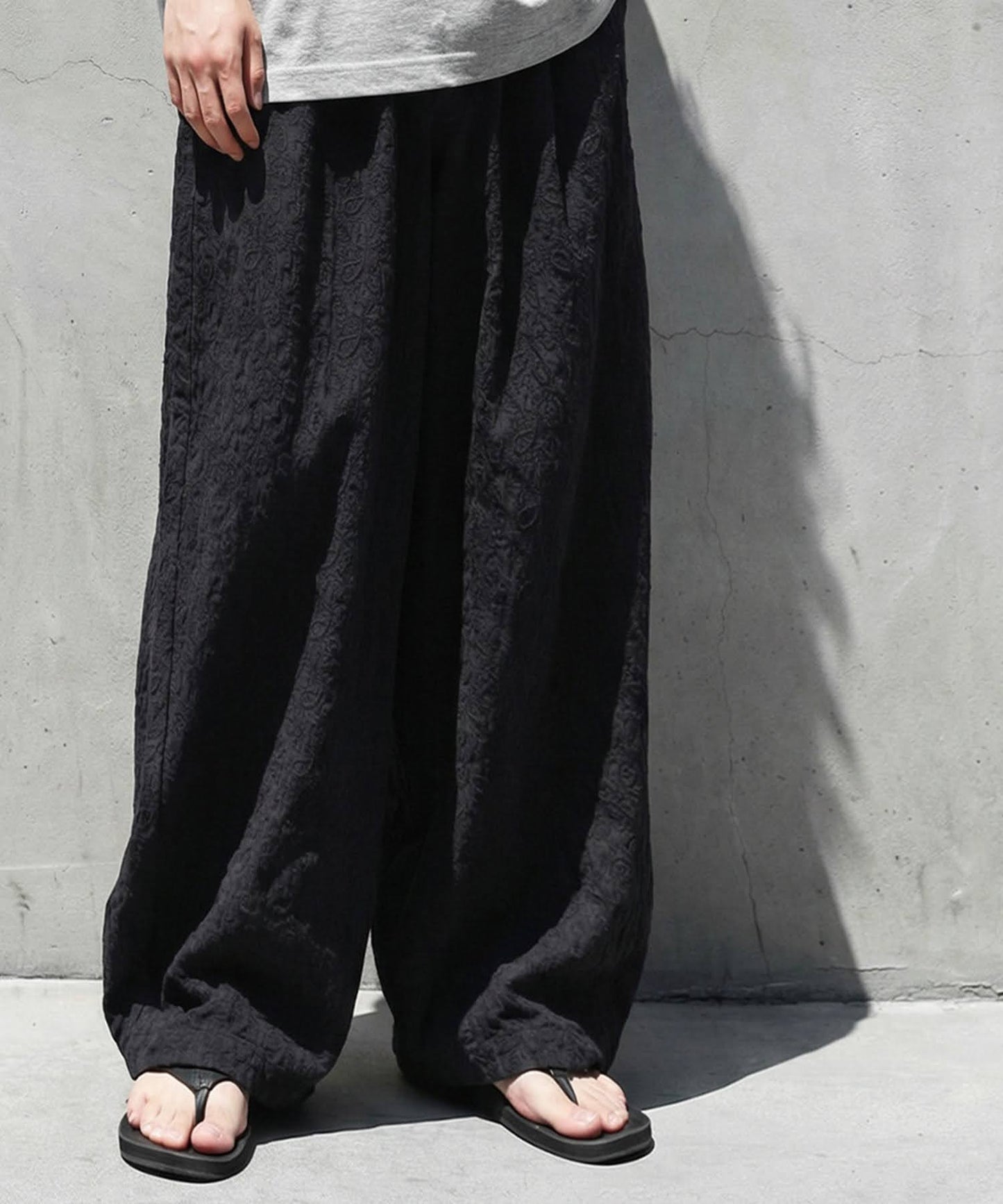 Paisley Embroidered Barrel Leg Pants Men's