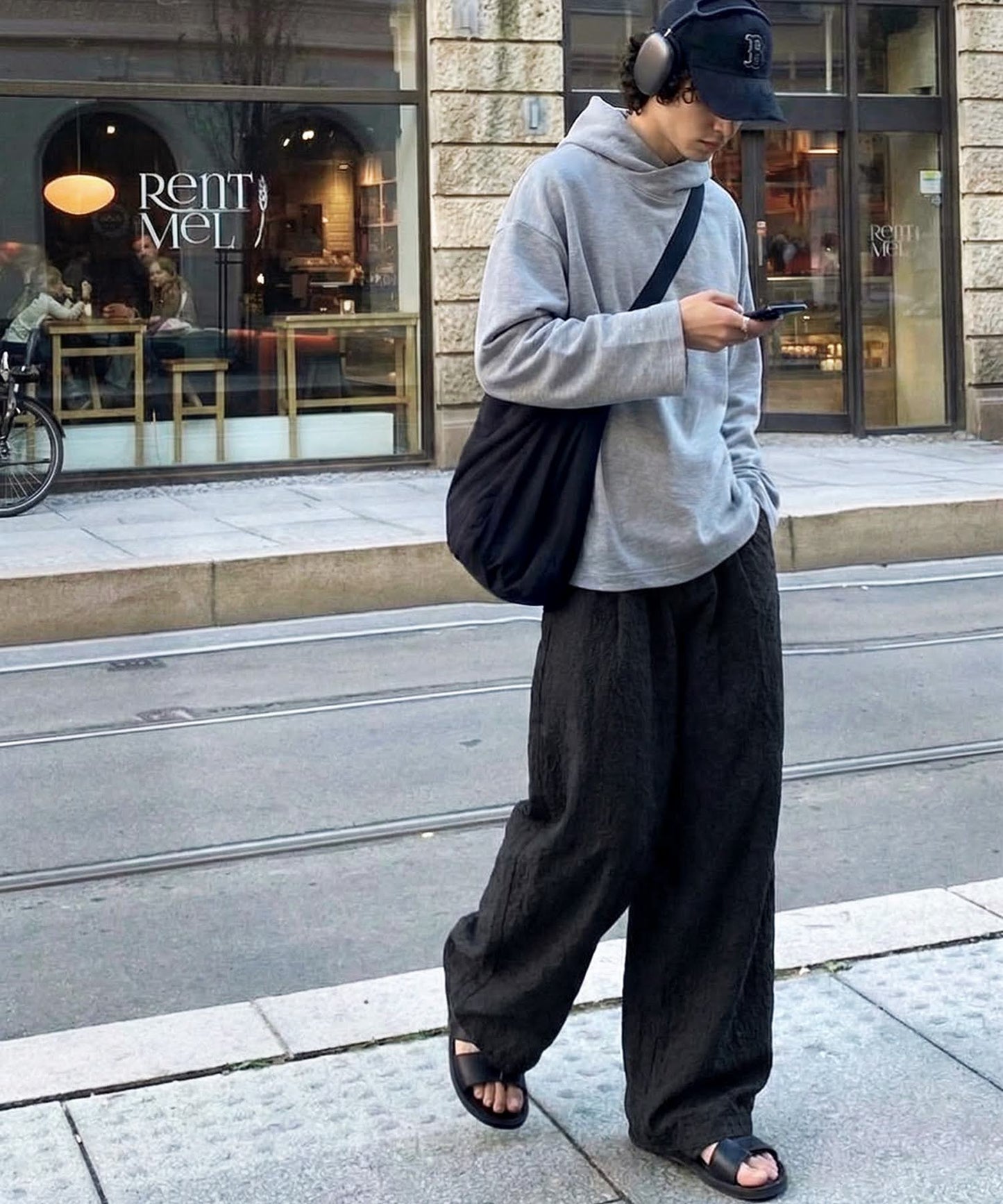 Paisley Embroidered Barrel Leg Pants Men's