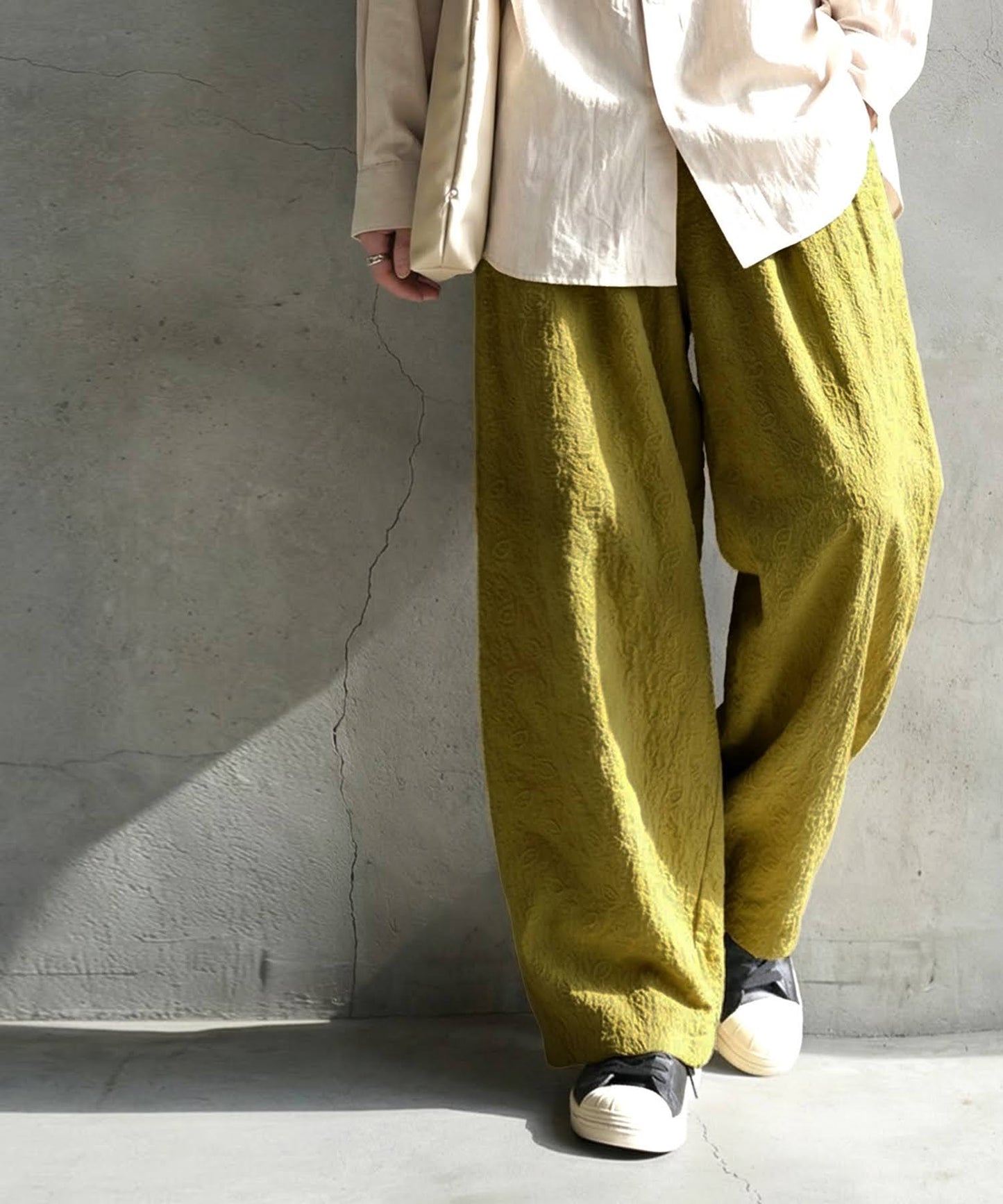 Paisley Embroidered Barrel Leg Pants Men's