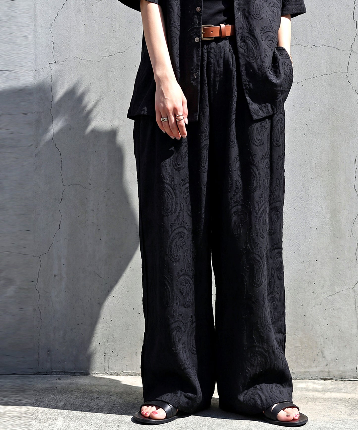 100% Cotton Dobby Weave Indian Cotton Wide Pants Ladies