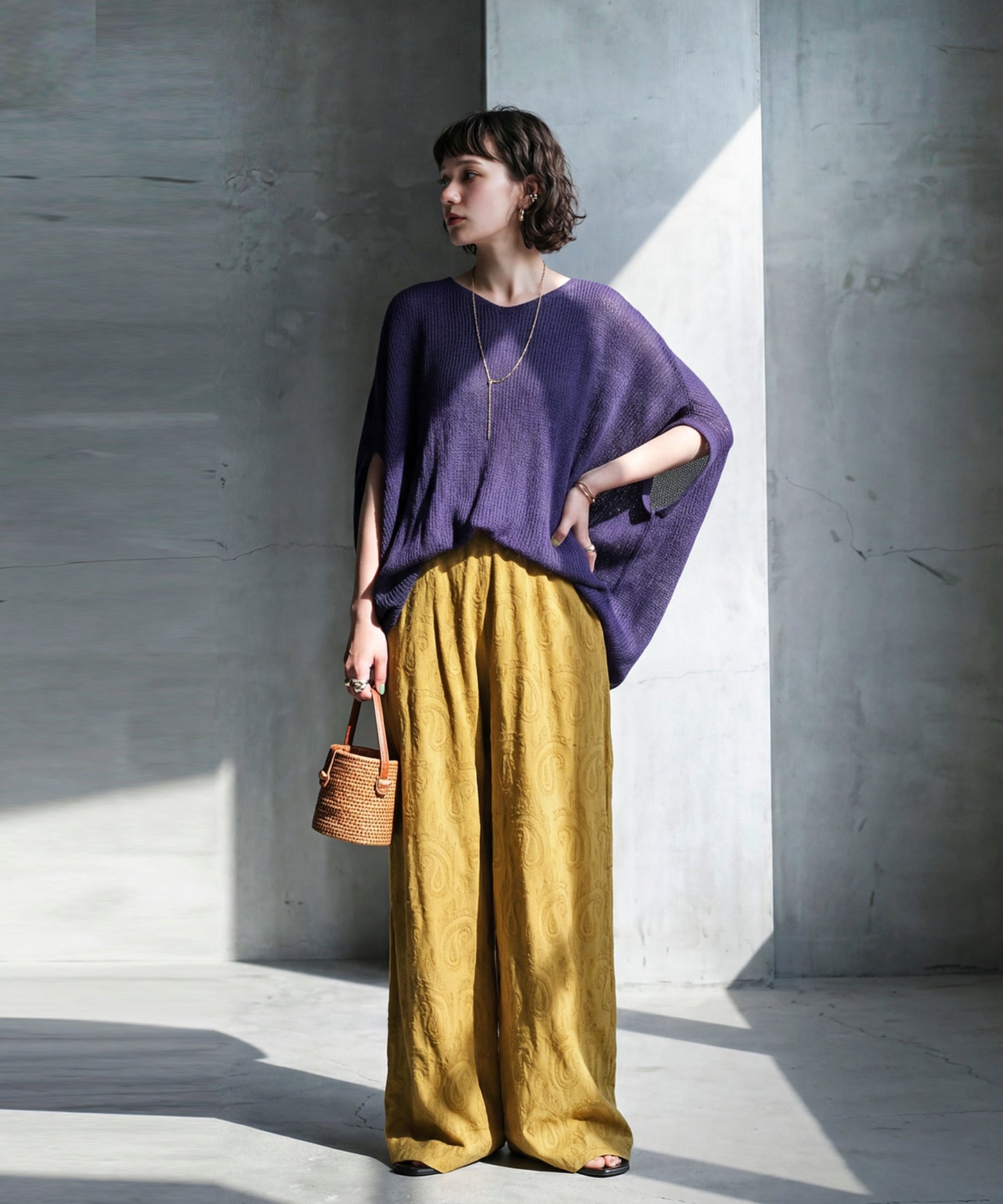 100% Cotton Dobby Weave Indian Cotton Wide Pants Ladies