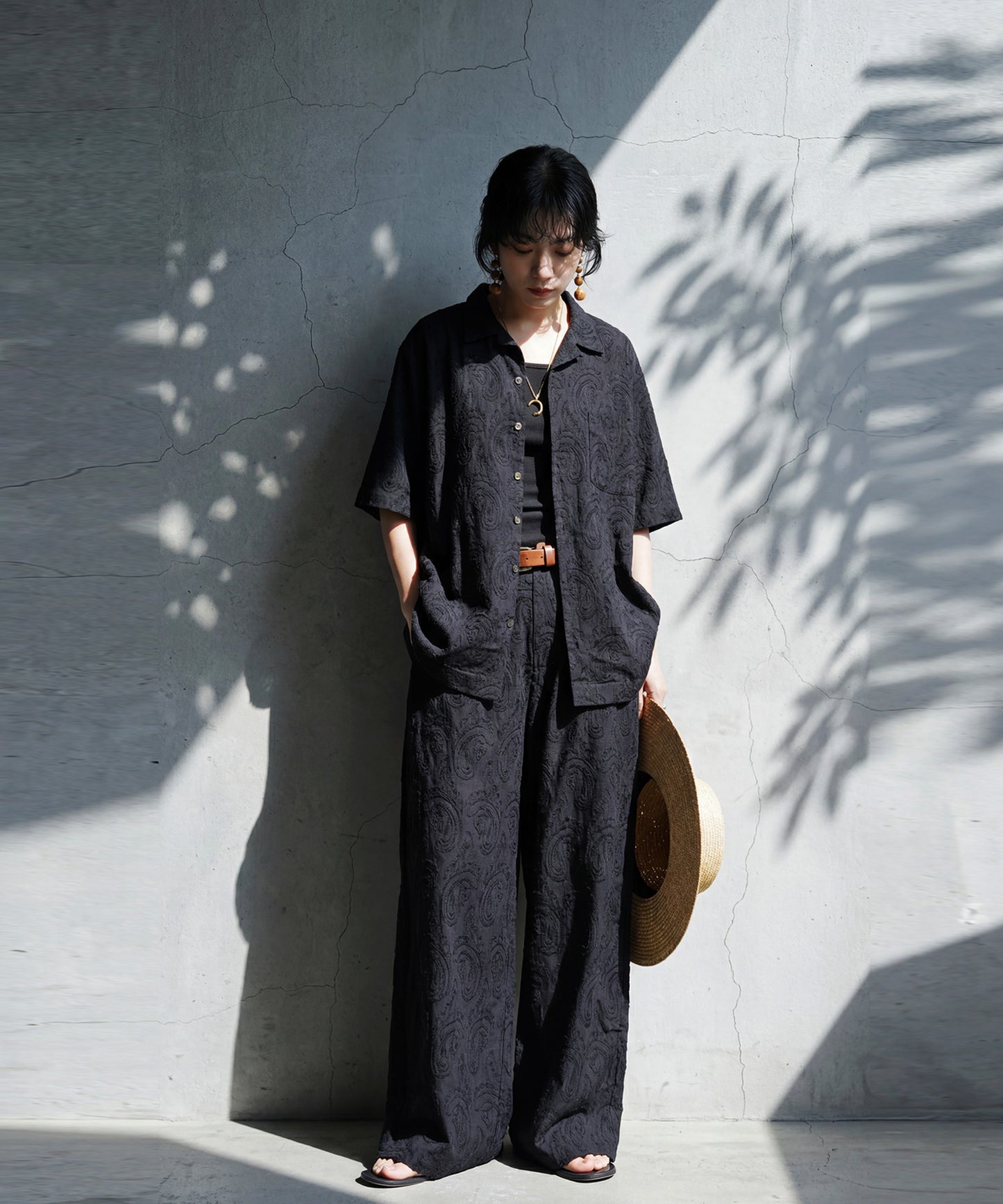 100% Cotton Dobby Weave Indian Cotton Wide Pants Ladies