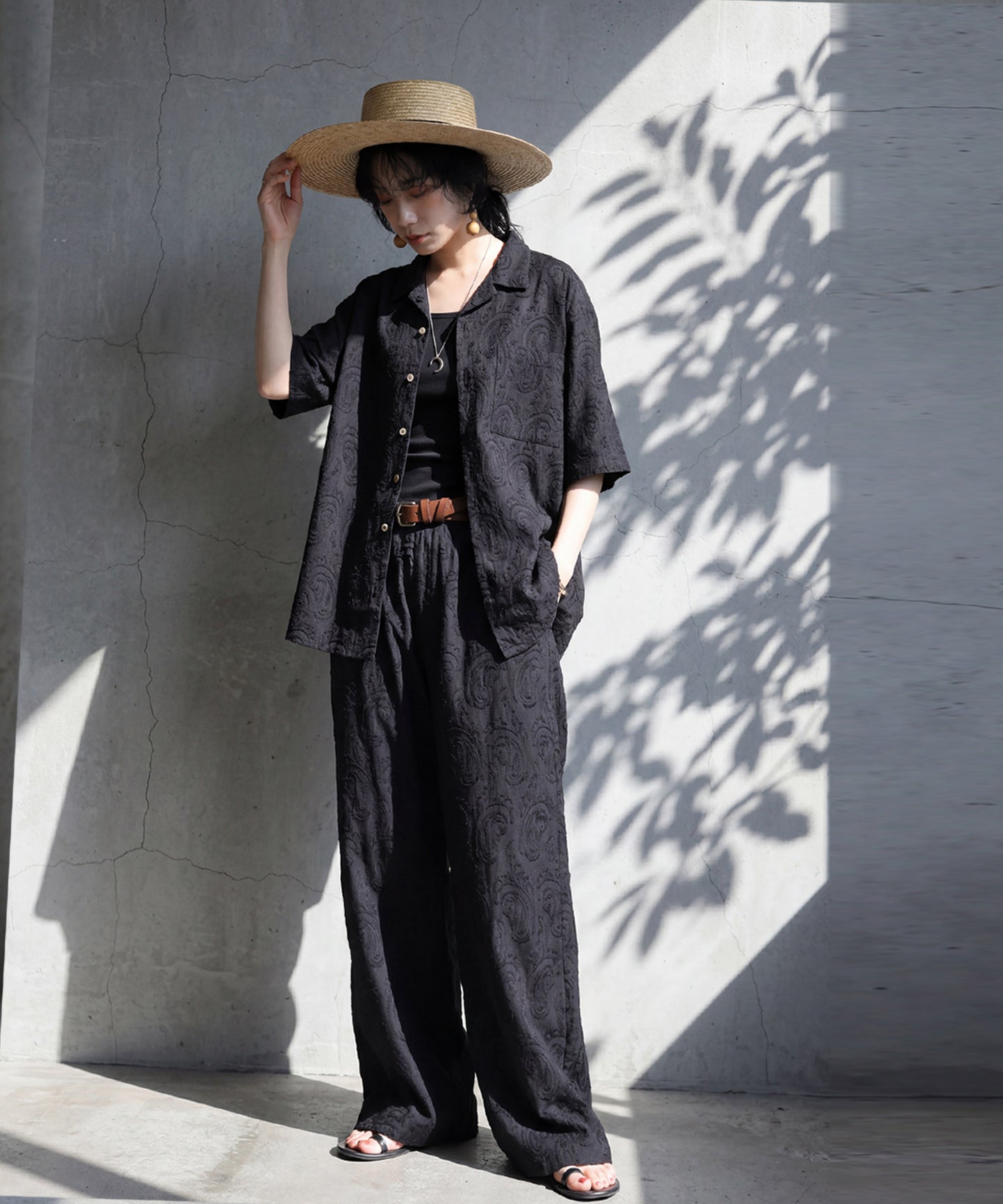 100% Cotton Dobby Weave Indian Cotton Wide Pants Ladies