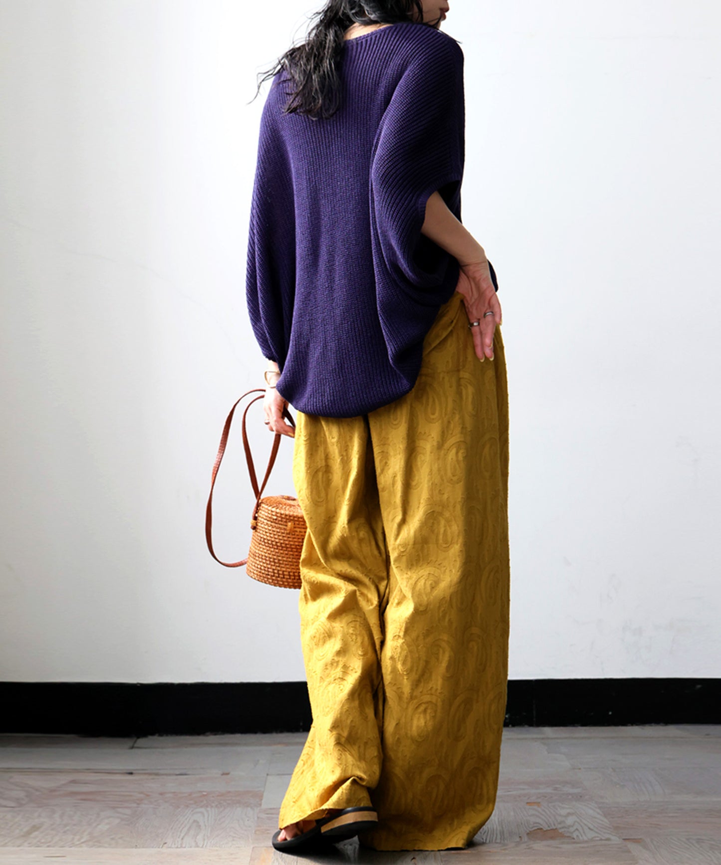 100% Cotton Dobby Weave Indian Cotton Wide Pants Ladies