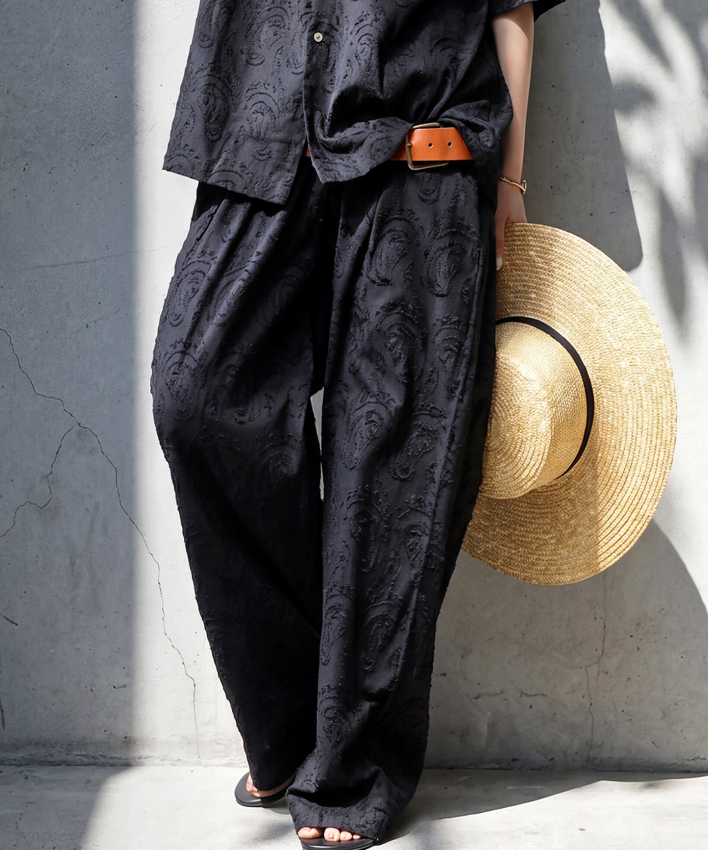 100% Cotton Dobby Weave Indian Cotton Wide Pants Ladies