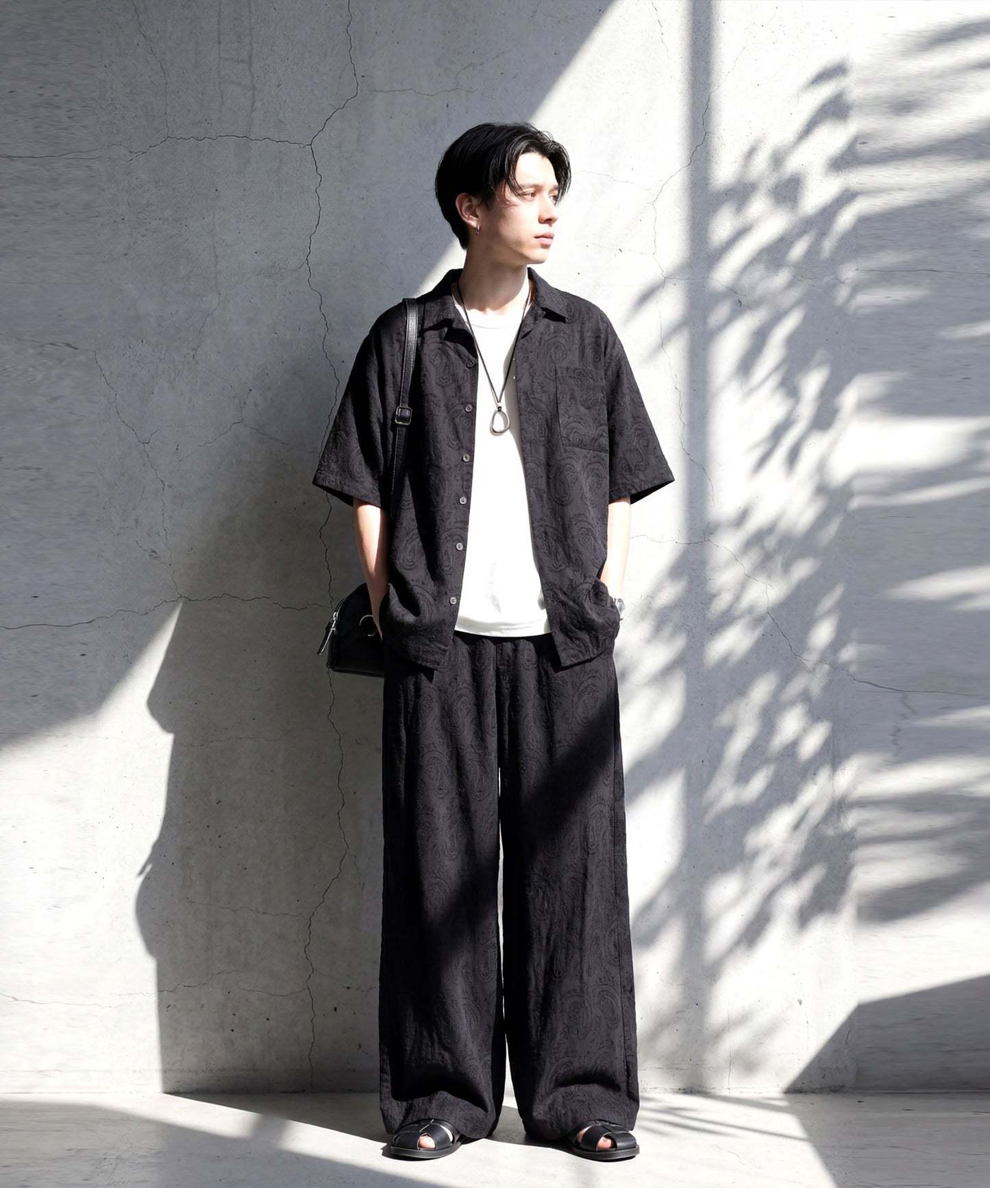 100% Cotton Dobby Weave Indian Cotton Wide Pants Men’s