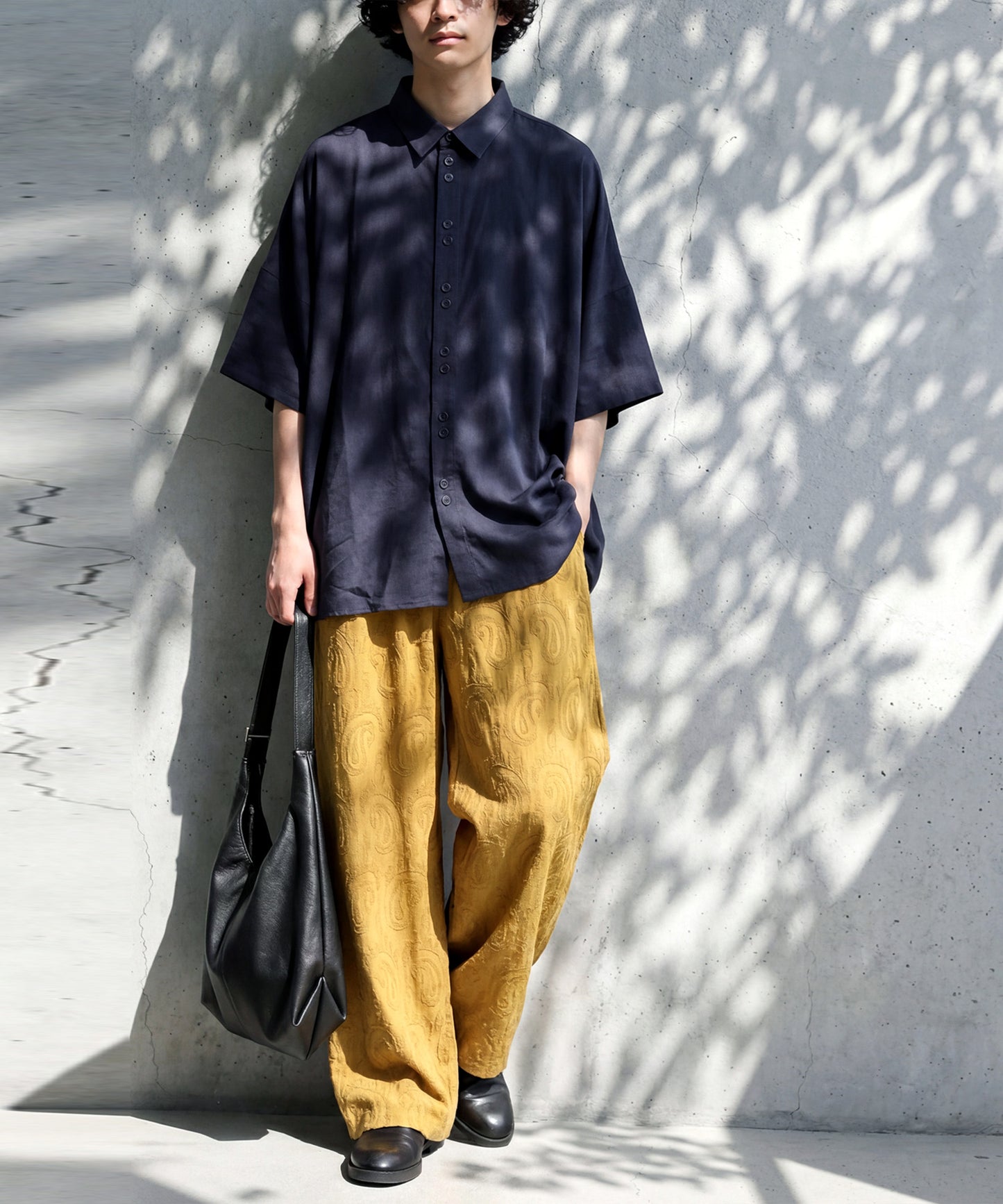 100% Cotton Dobby Weave Indian Cotton Wide Pants Men’s