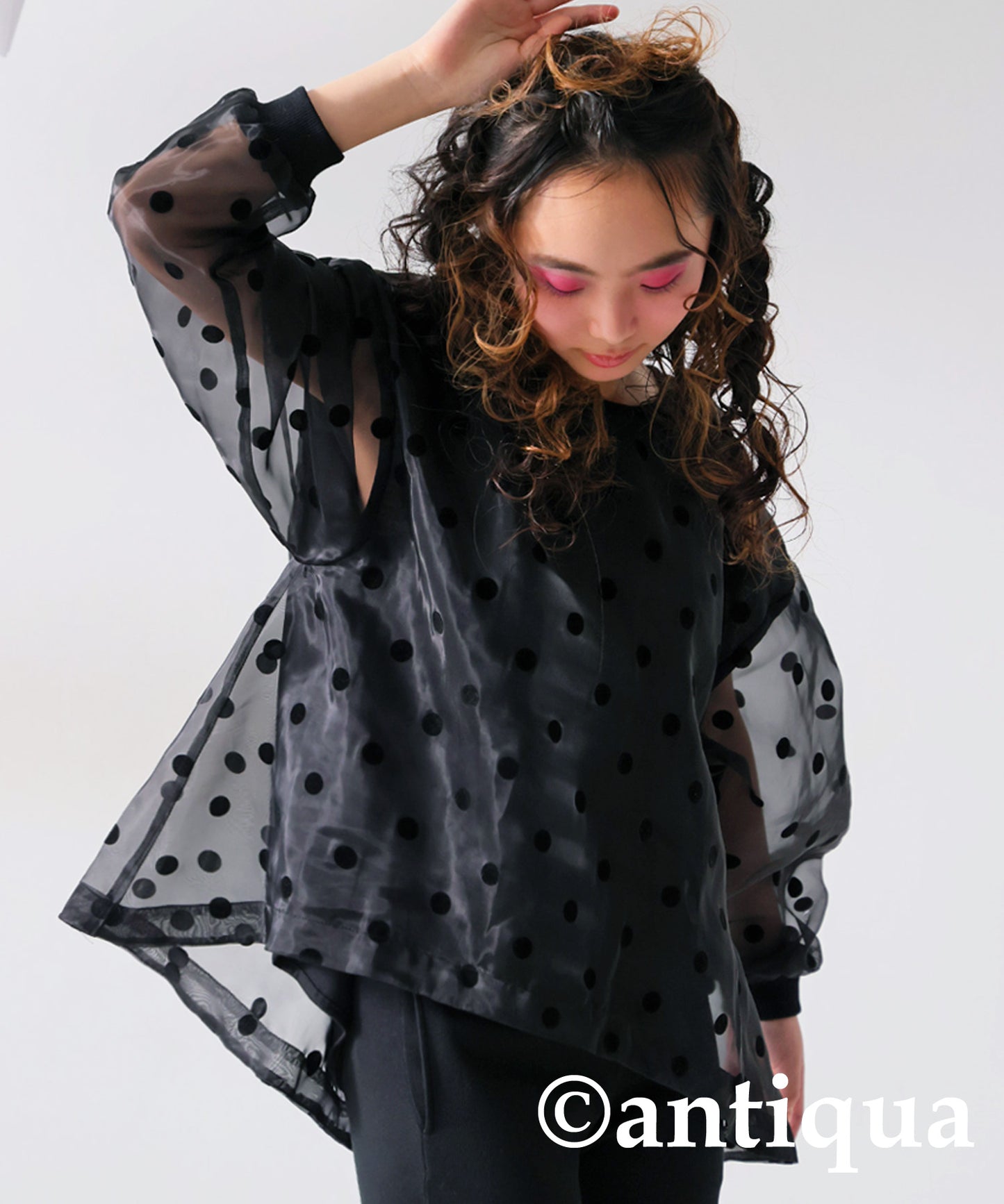 Polka Dot Sheer Tops Junior