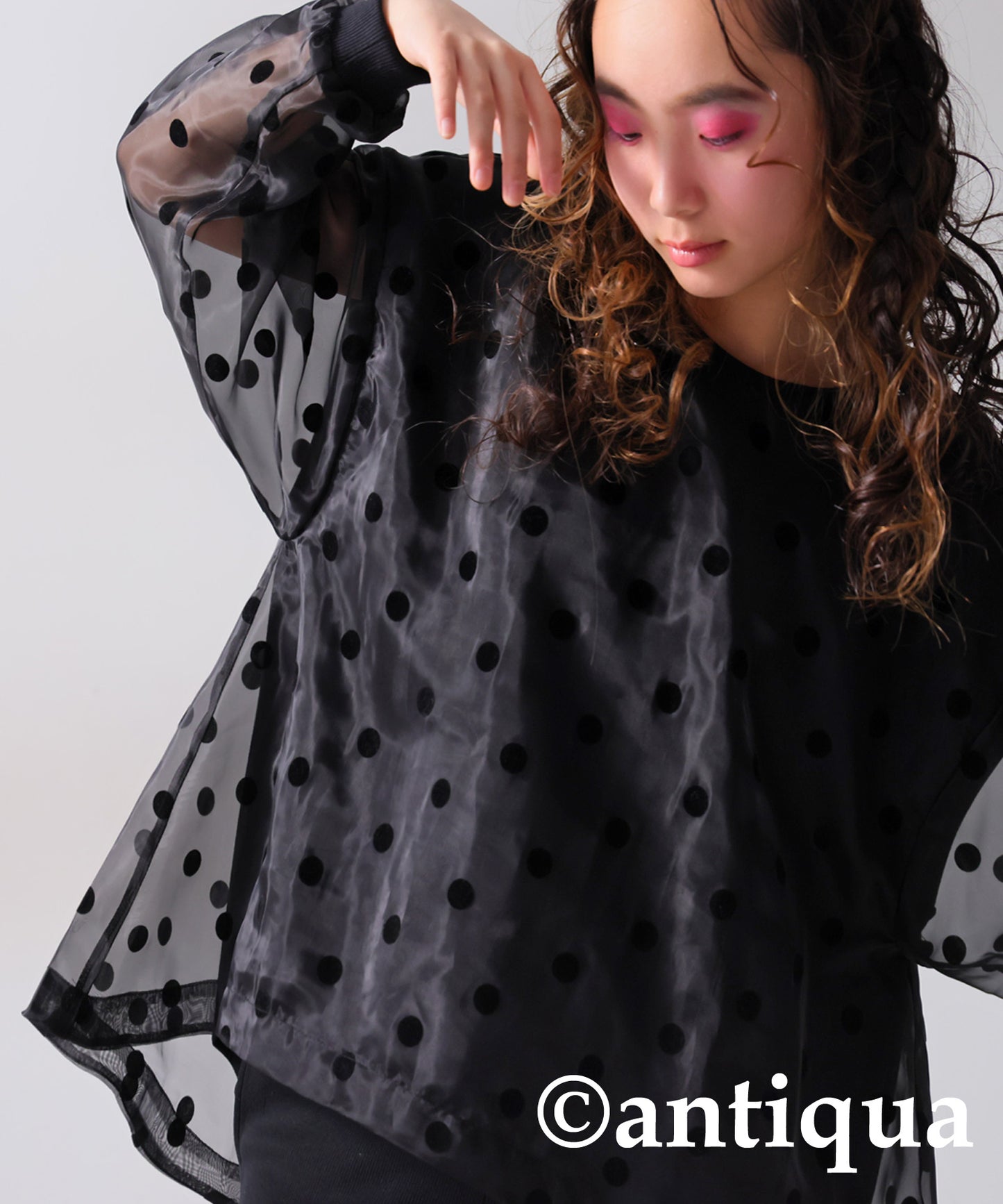 Polka Dot Sheer Tops Junior