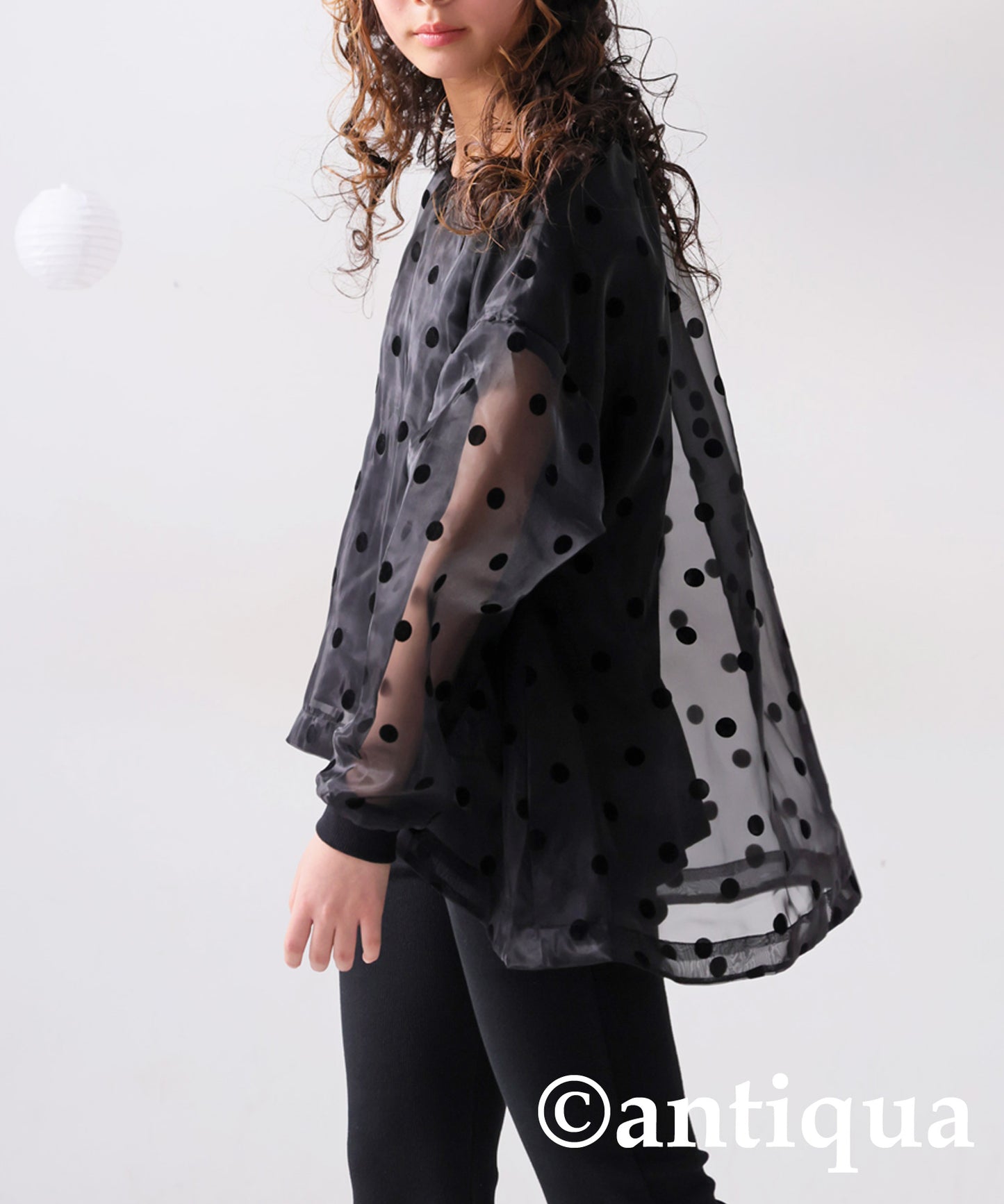 Polka Dot Sheer Tops Junior