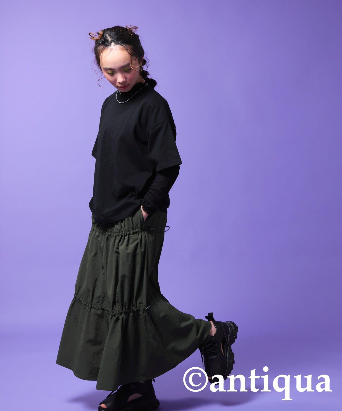 A -Line Skirt With Drawstring Junior