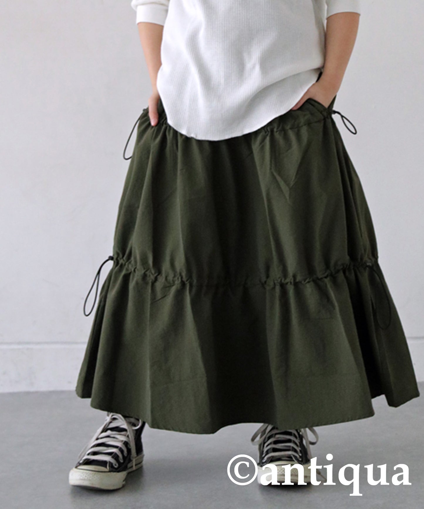 A -Line Skirt With Drawstring Junior