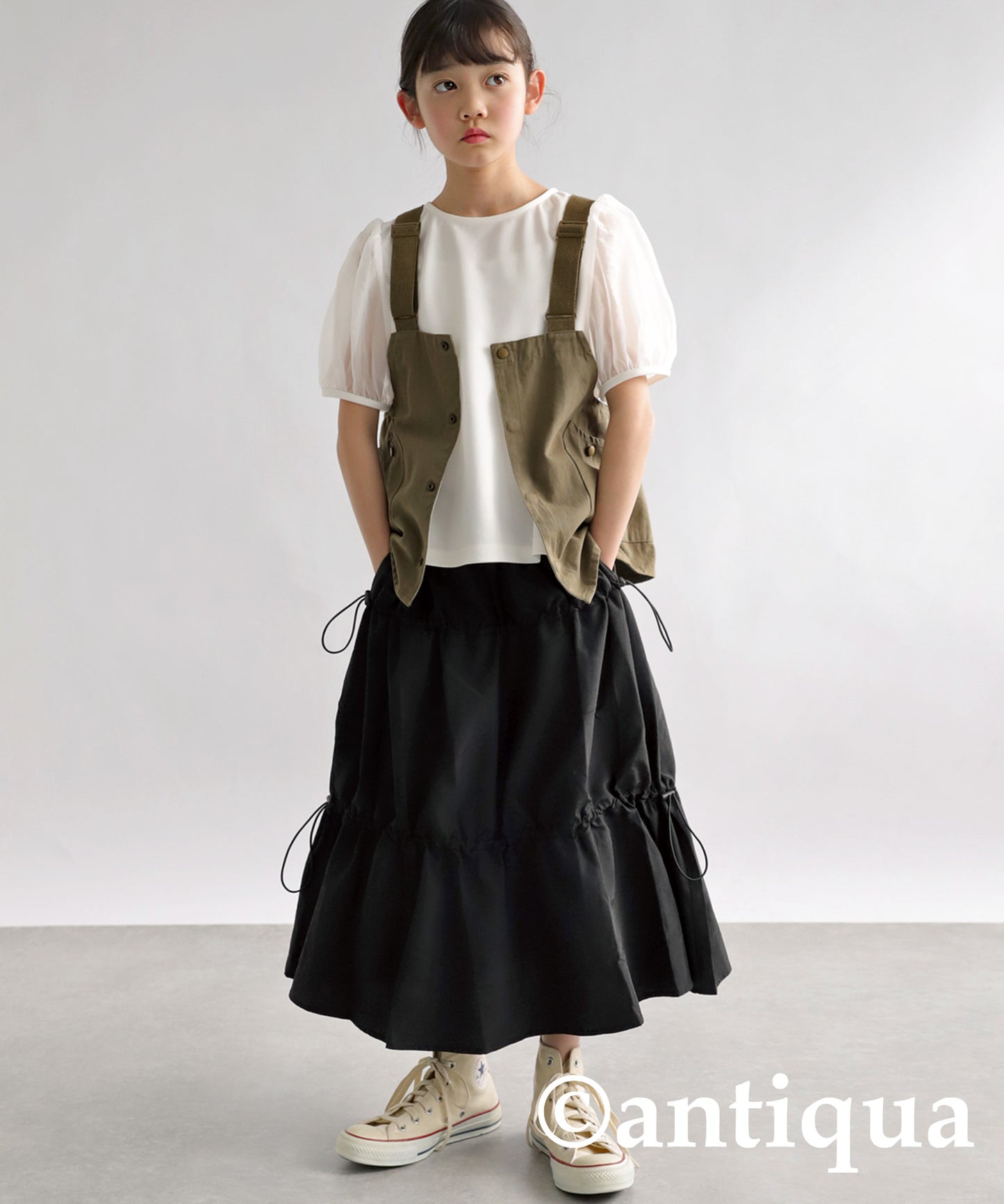 A -Line Skirt With Drawstring Junior