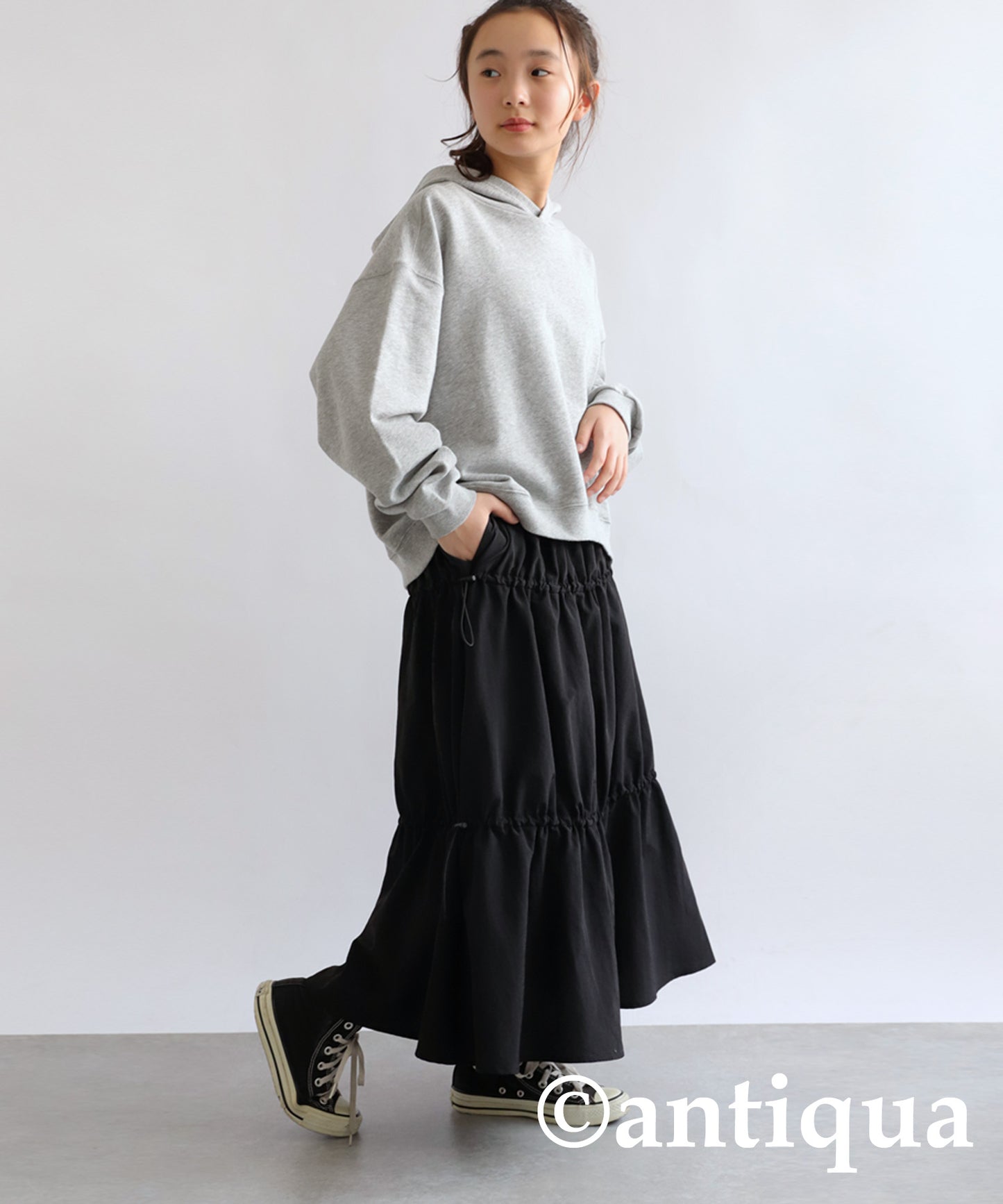 A -Line Skirt With Drawstring Junior