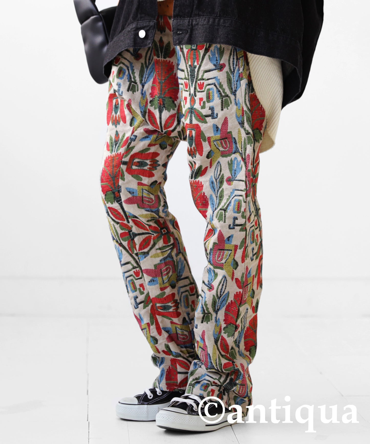 Botanical embroidery Saruel pants Ladies